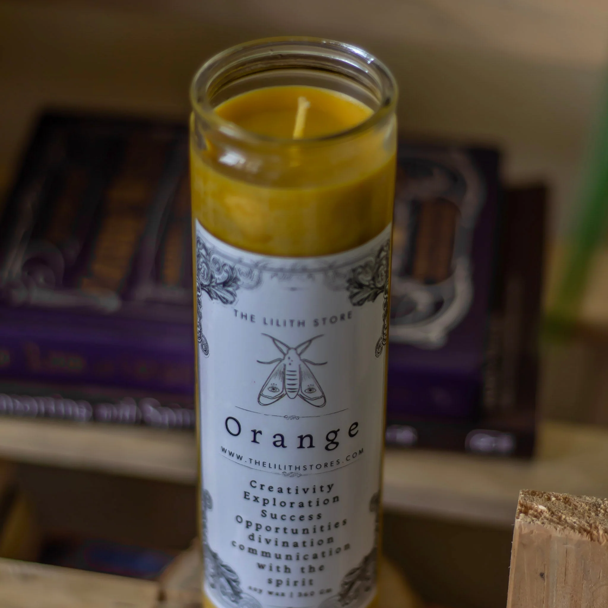 Orange Tall Glass Candle | Soy Wax - Image 2