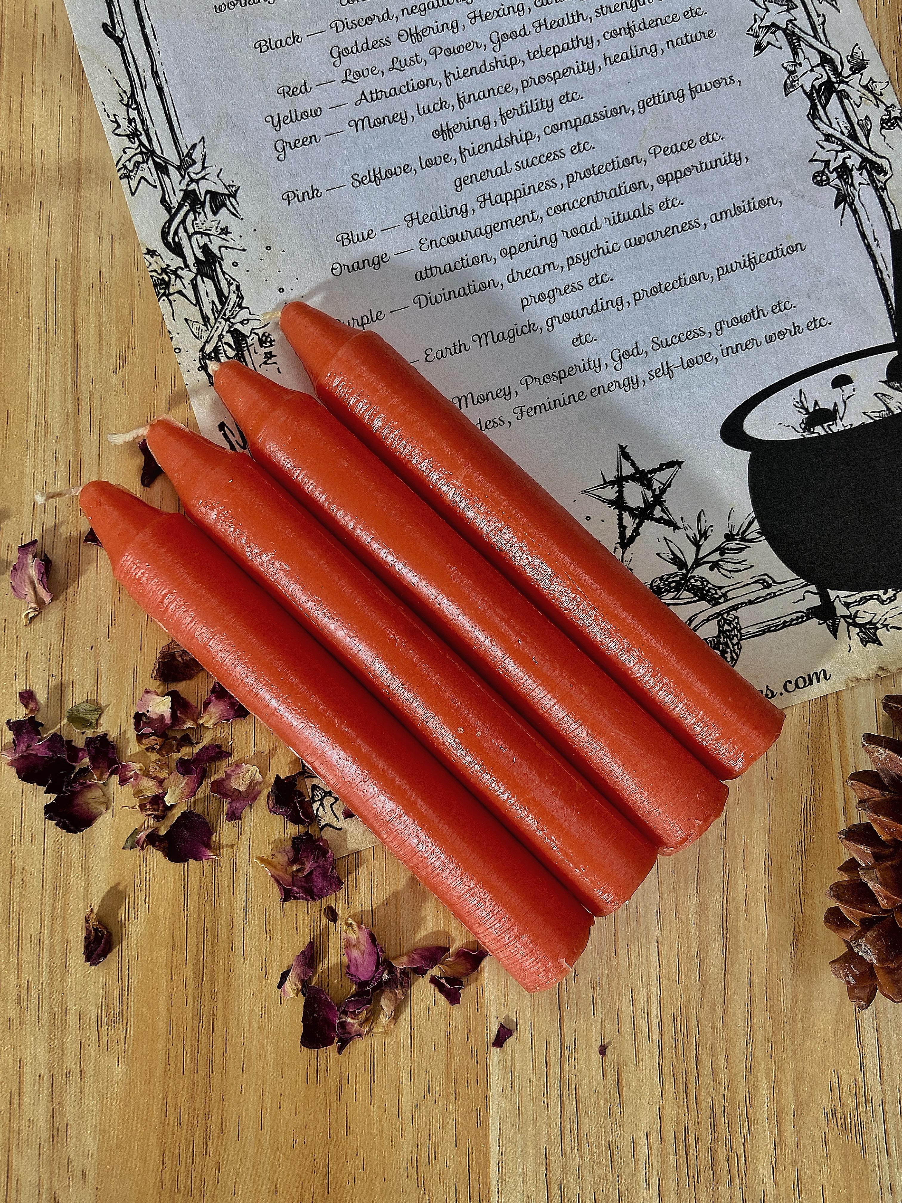 Orangish-Red Mini Taper Candle - Image 2