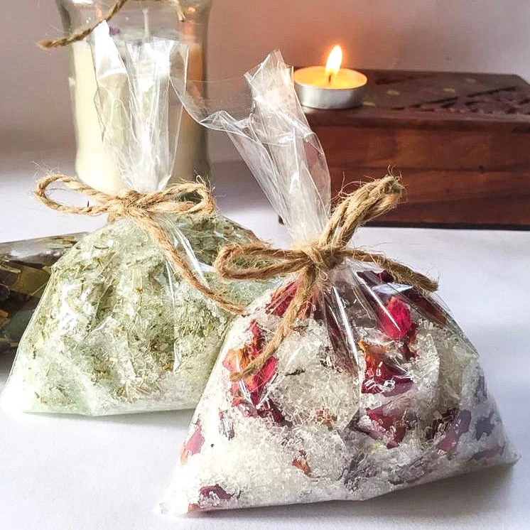 Peppermint + Rosemary & Rose Essential Oil + Rose petals Epsom Salt Combo - Set of 2 - Image 4