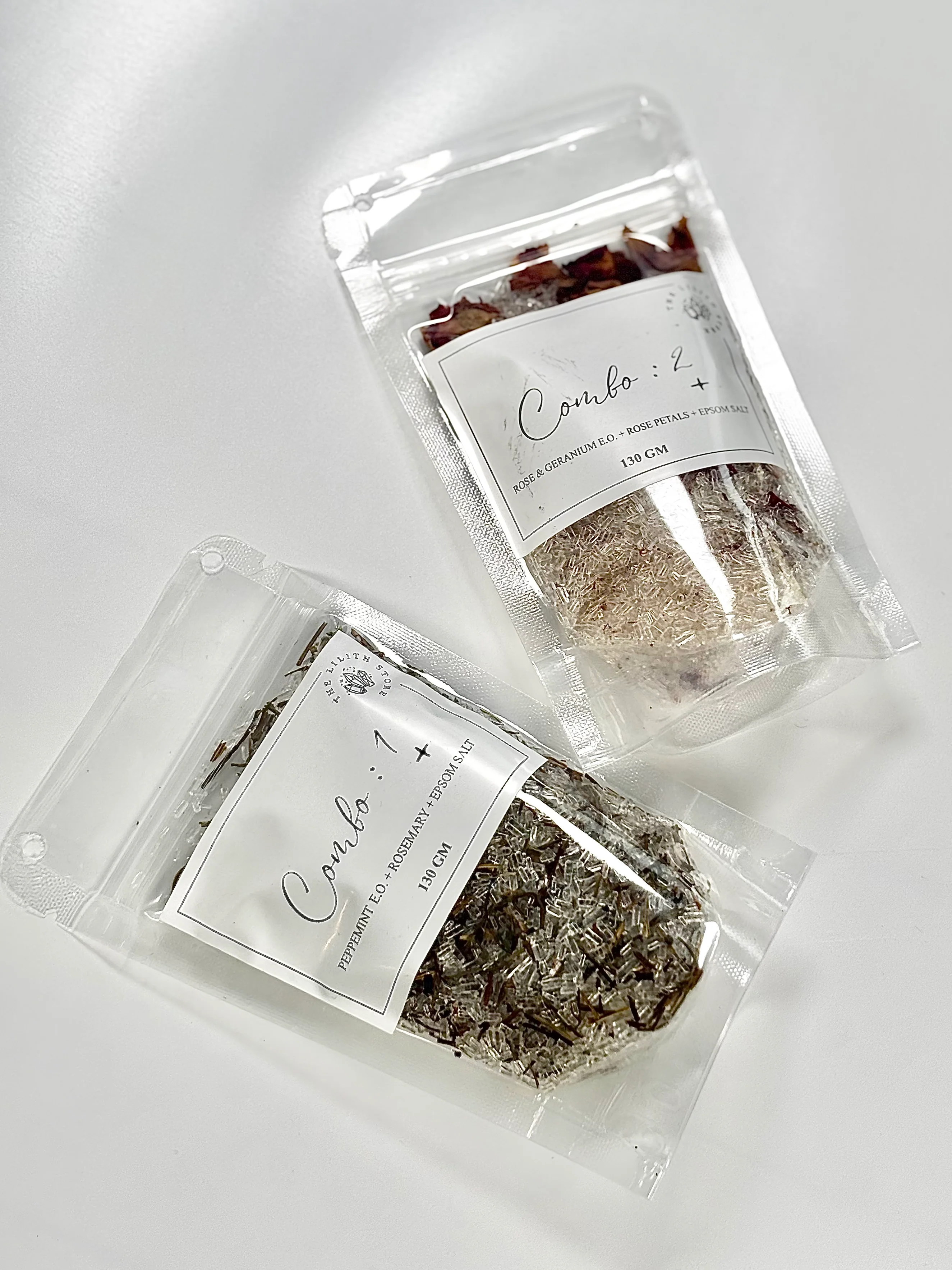 Peppermint + Rosemary & Rose Essential Oil + Rose petals Epsom Salt Combo - Set of 2 - Image 7