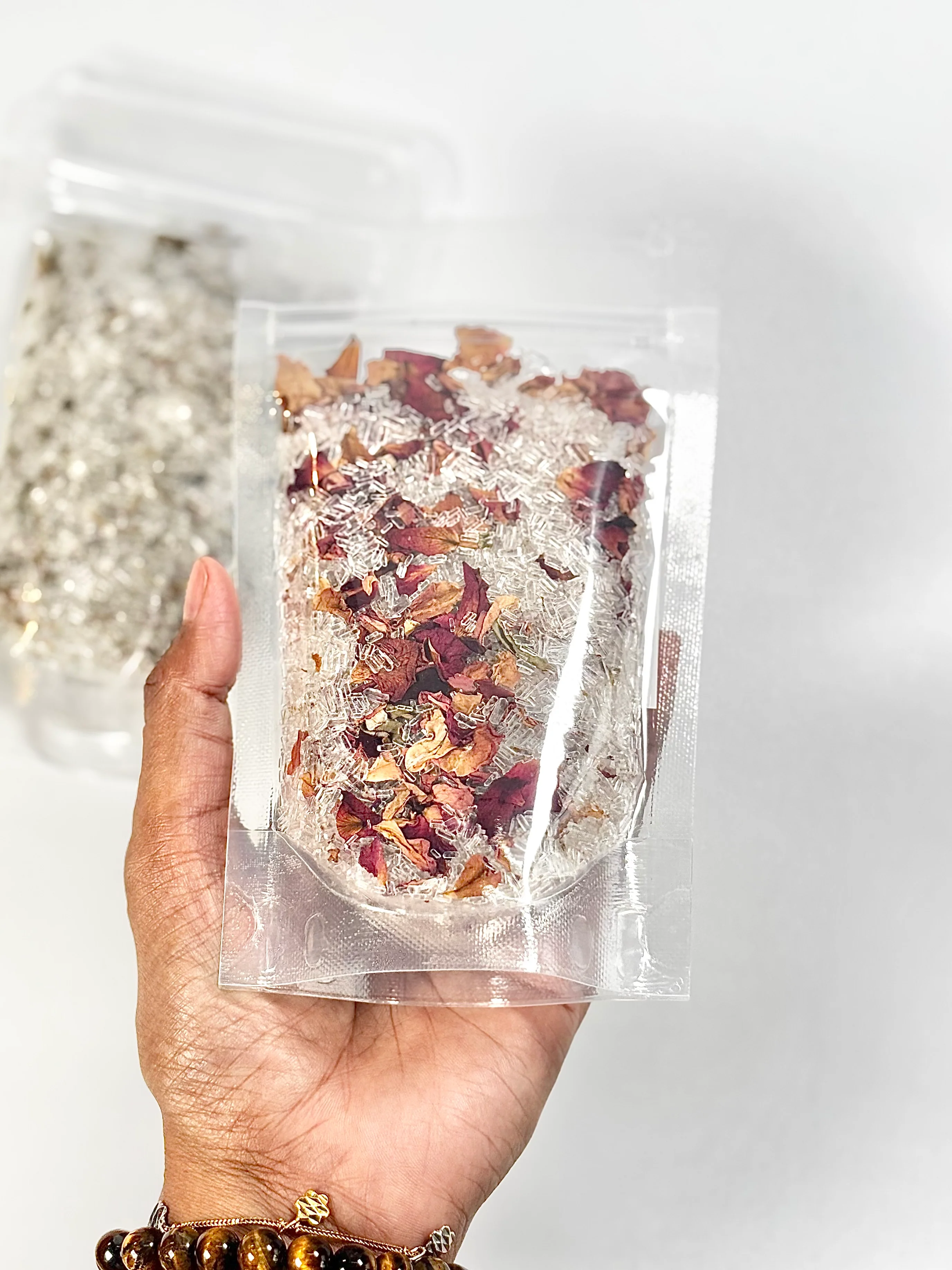 Peppermint + Rosemary & Rose Essential Oil + Rose petals Epsom Salt Combo - Set of 2 - Image 9