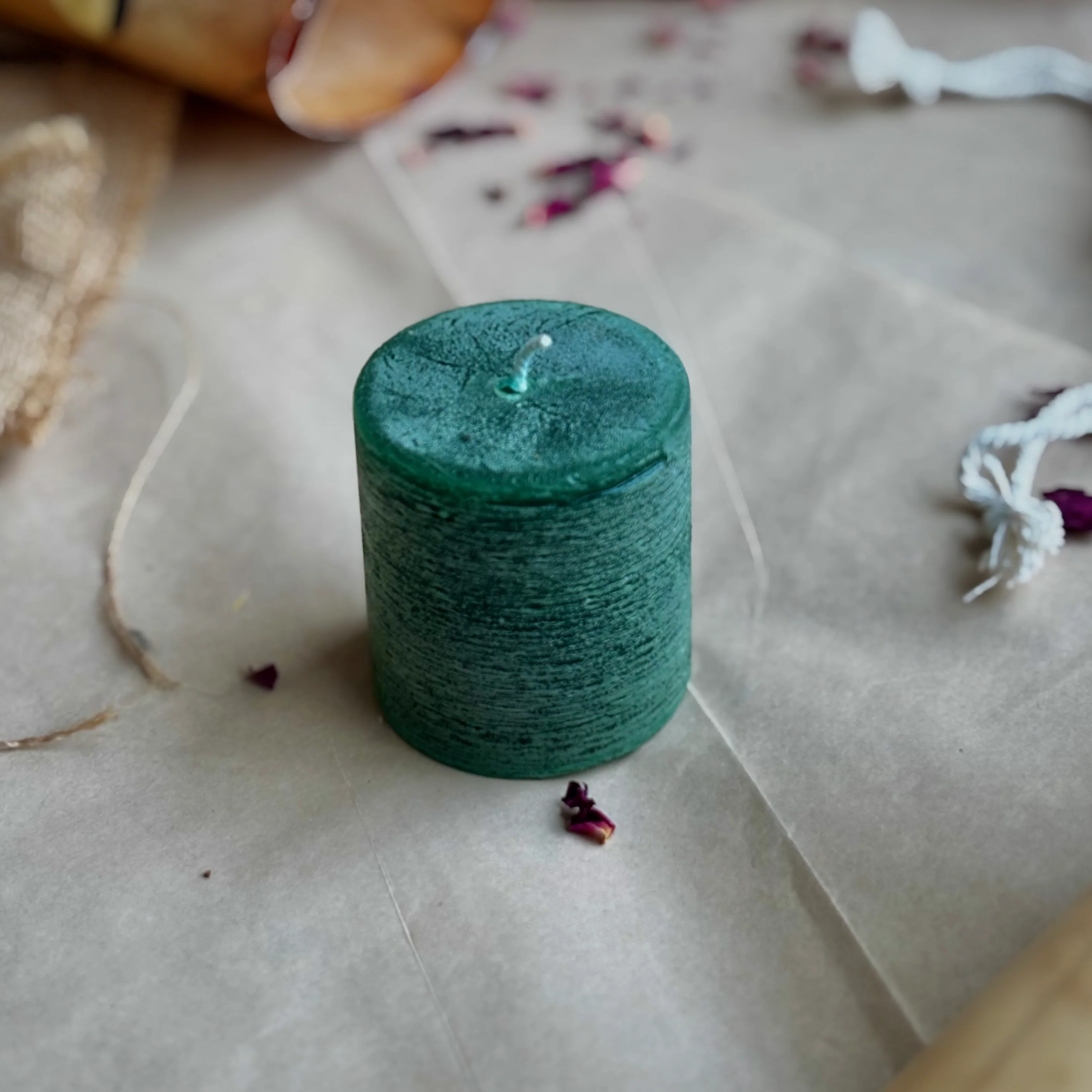 Green Pillar Candle 2 Inch – Paraffin Wax Ritual & Décor Candle | Pack of 4 - Image 2