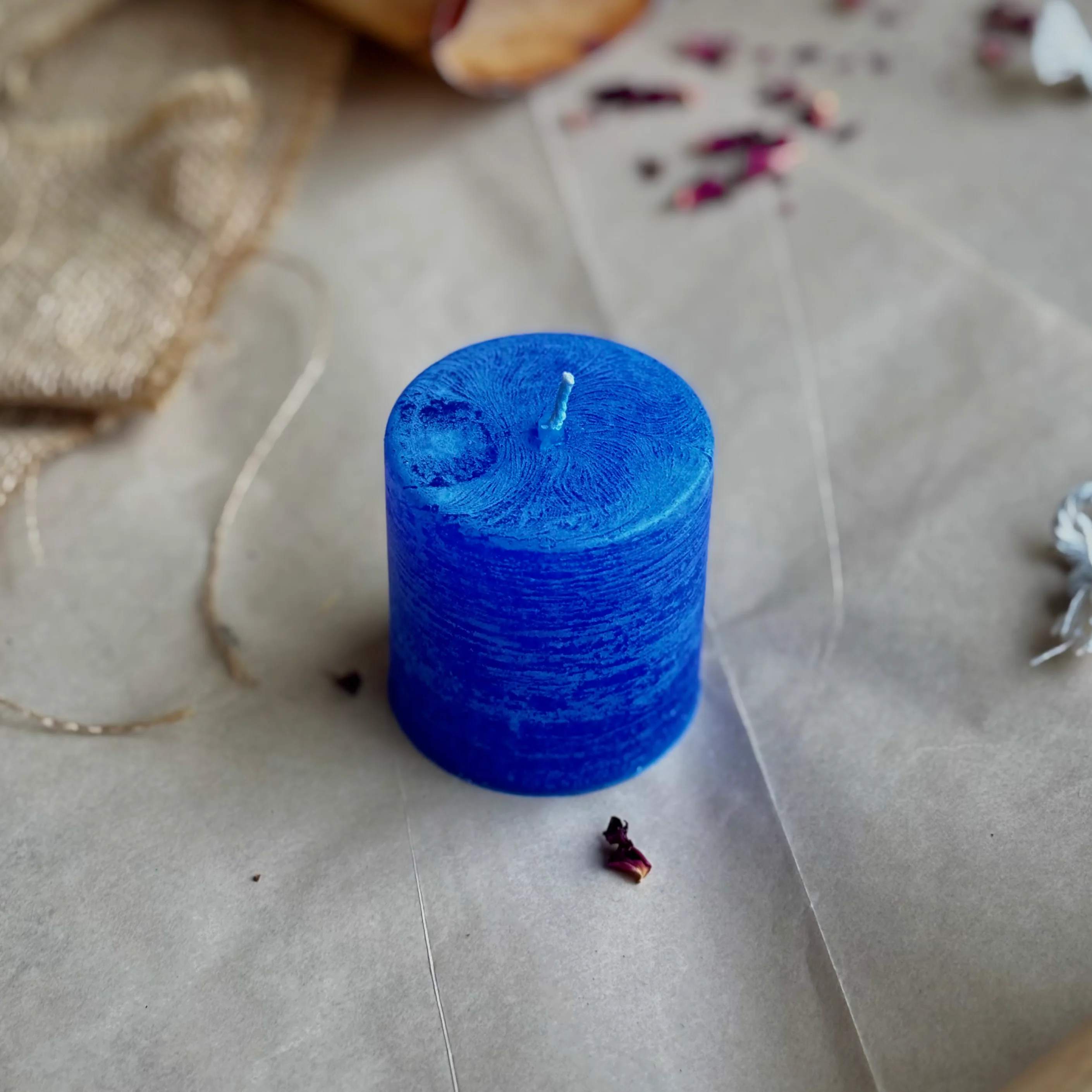 Blue Pillar Candle 2 Inch – Paraffin Wax Ritual & Décor Candle | Pack of 4 - Image 2