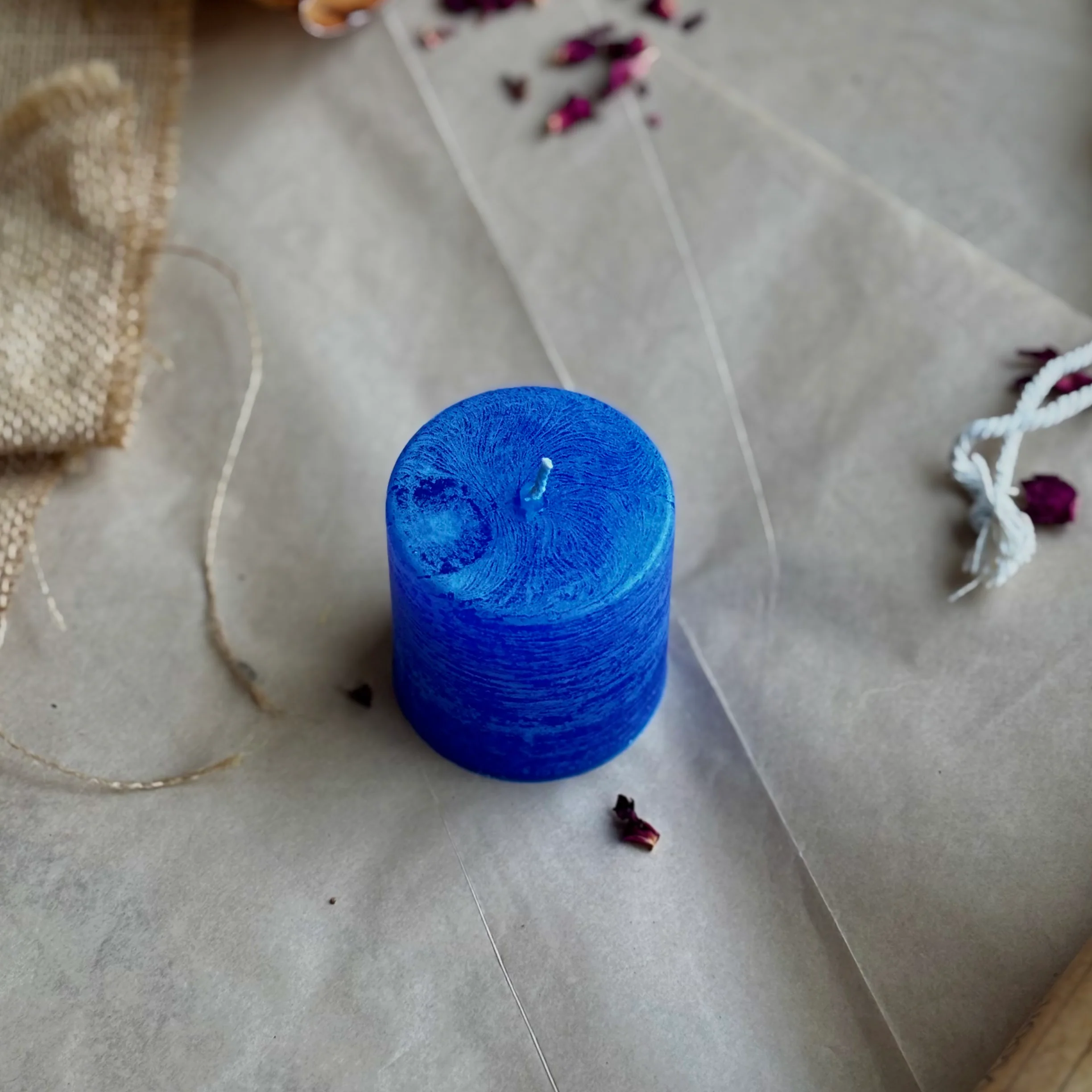 Blue Pillar Candle 2 Inch – Paraffin Wax Ritual & Décor Candle | Pack of 4 - Image 3