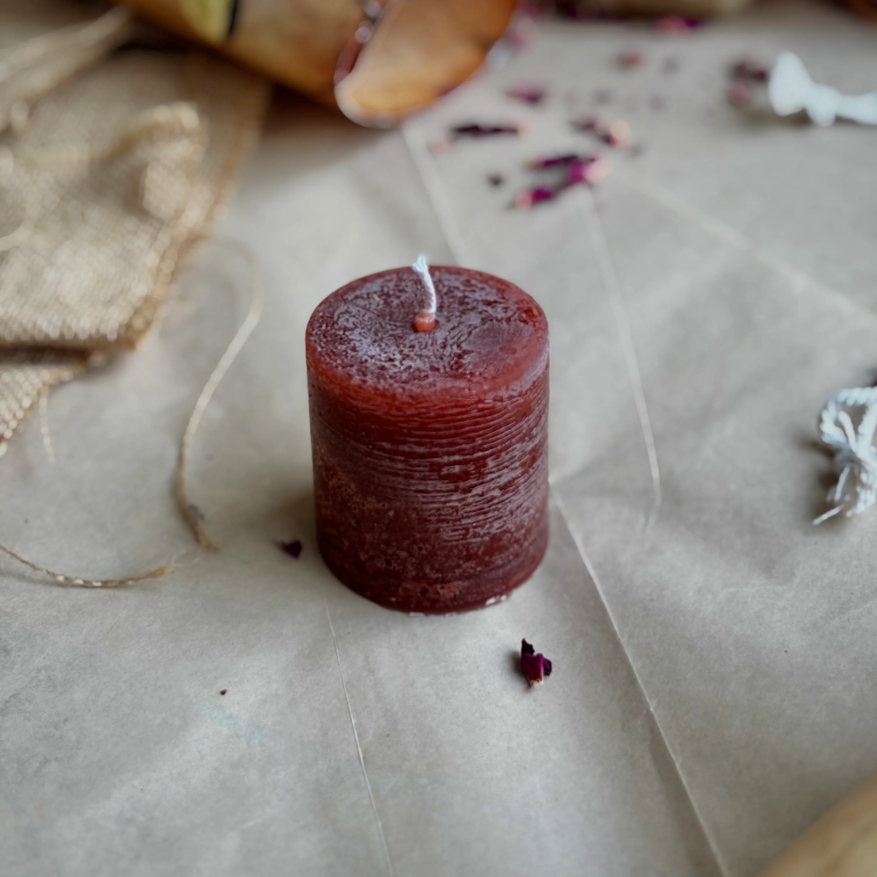 Brown Pillar Candle 2 Inch – Paraffin Wax Ritual & Décor Candle | Pack of 4 - Image 3