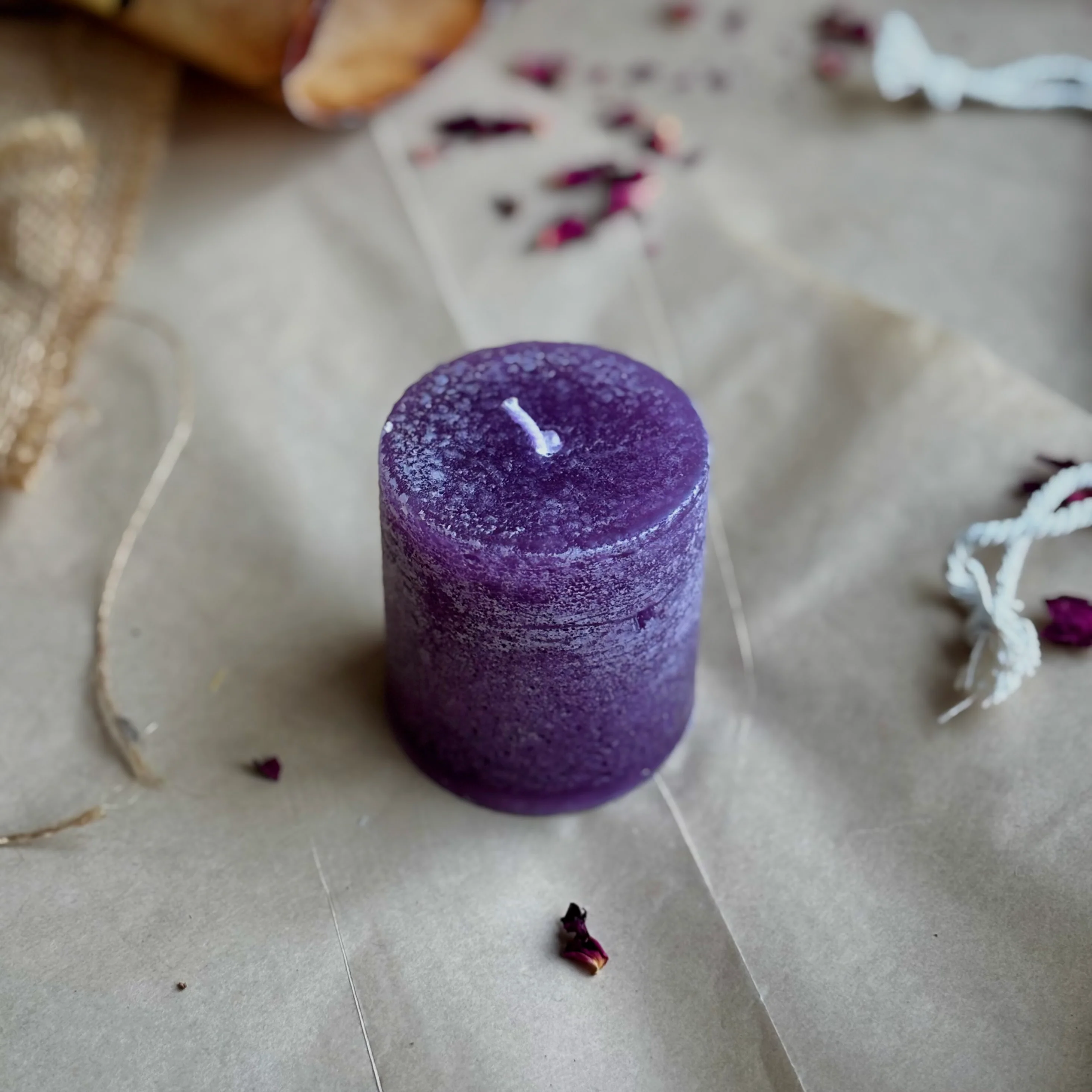Purple Pillar Candle 2 Inch – Paraffin Wax Ritual & Décor Candle | Pack of 4 - Image 3