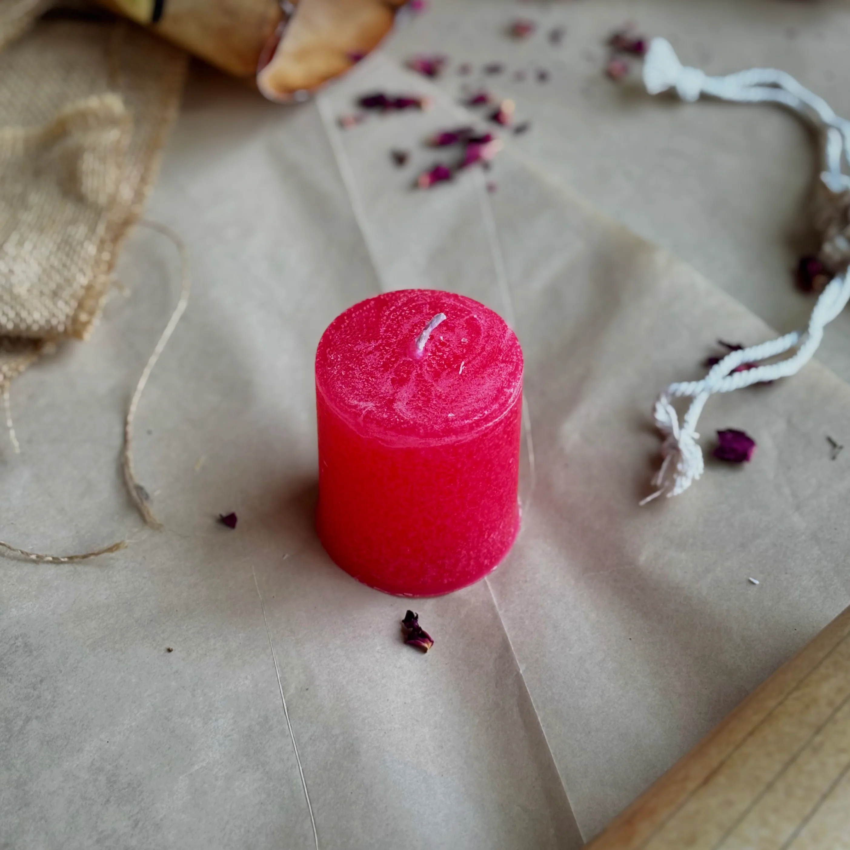 Pink Pillar Candle 2 Inch – Paraffin Wax Ritual & Décor Candle | Pack of 4