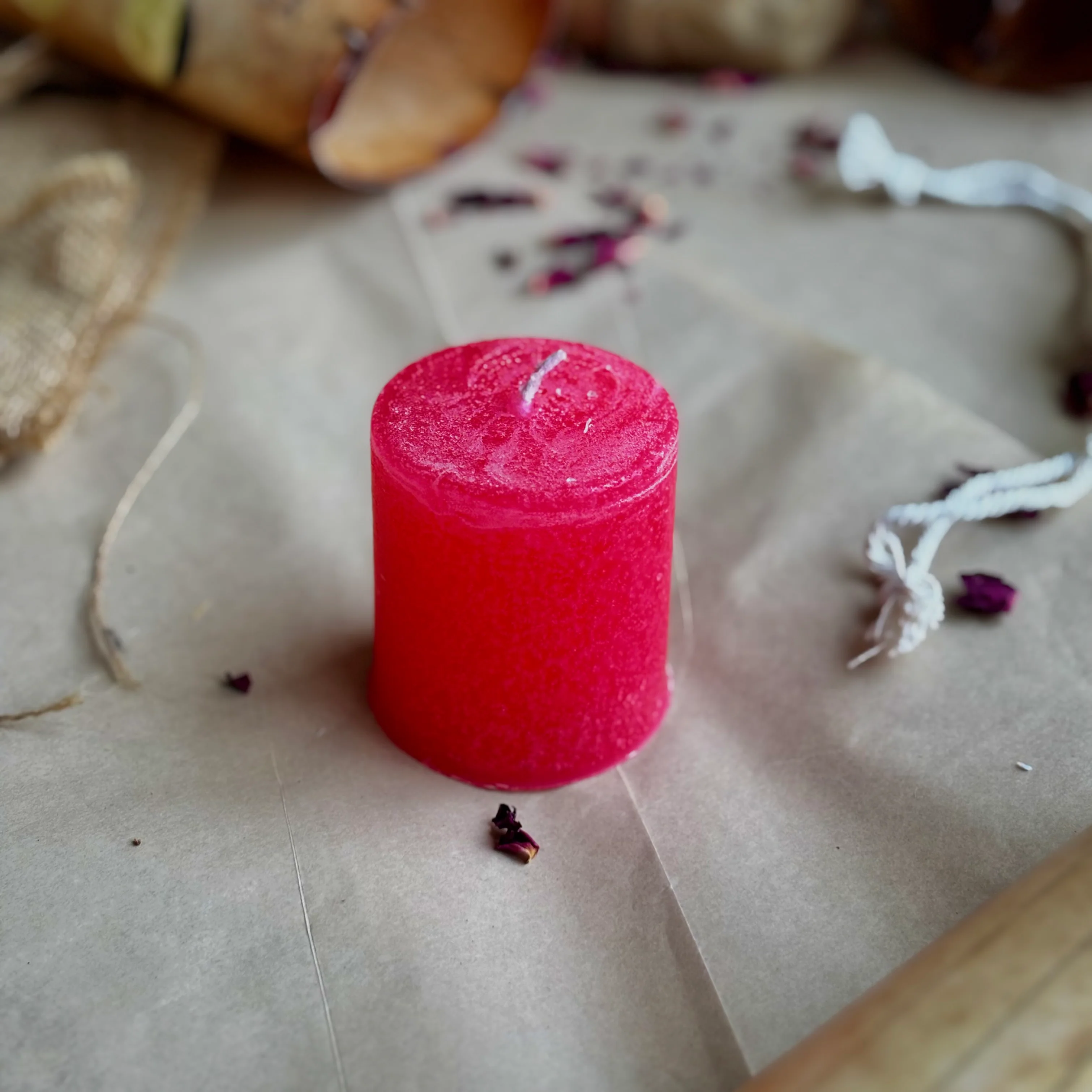 Pink Pillar Candle 2 Inch – Paraffin Wax Ritual & Décor Candle | Pack of 4 - Image 2