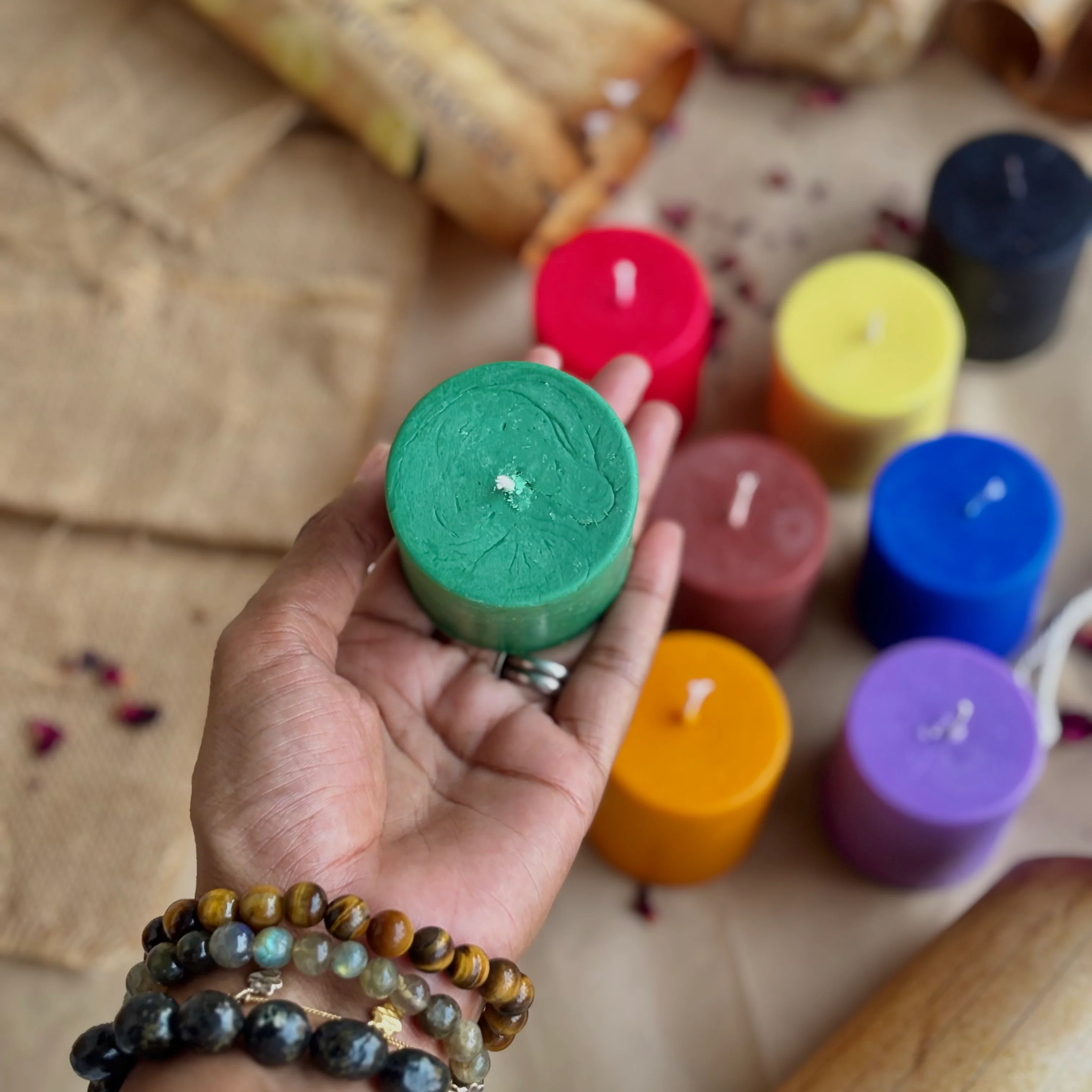 Pack of 11 Soy Wax Pillar Candles (2 Inch) – Assorted Ritual & Décor Colours - Image 3