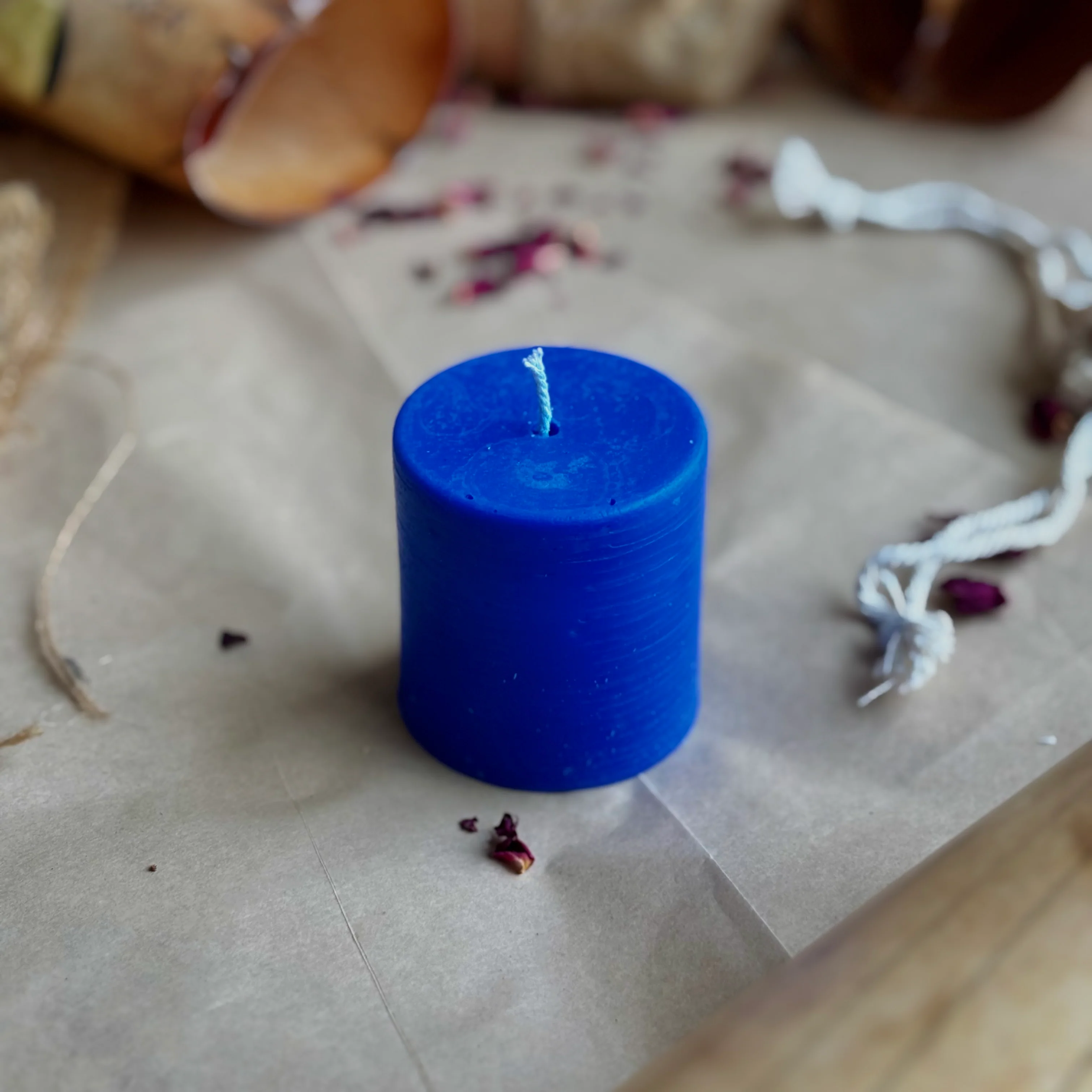 Blue Pillar Candle 2 Inch – Soy Wax Ritual & Décor Candle | Pack of 4 - Image 2
