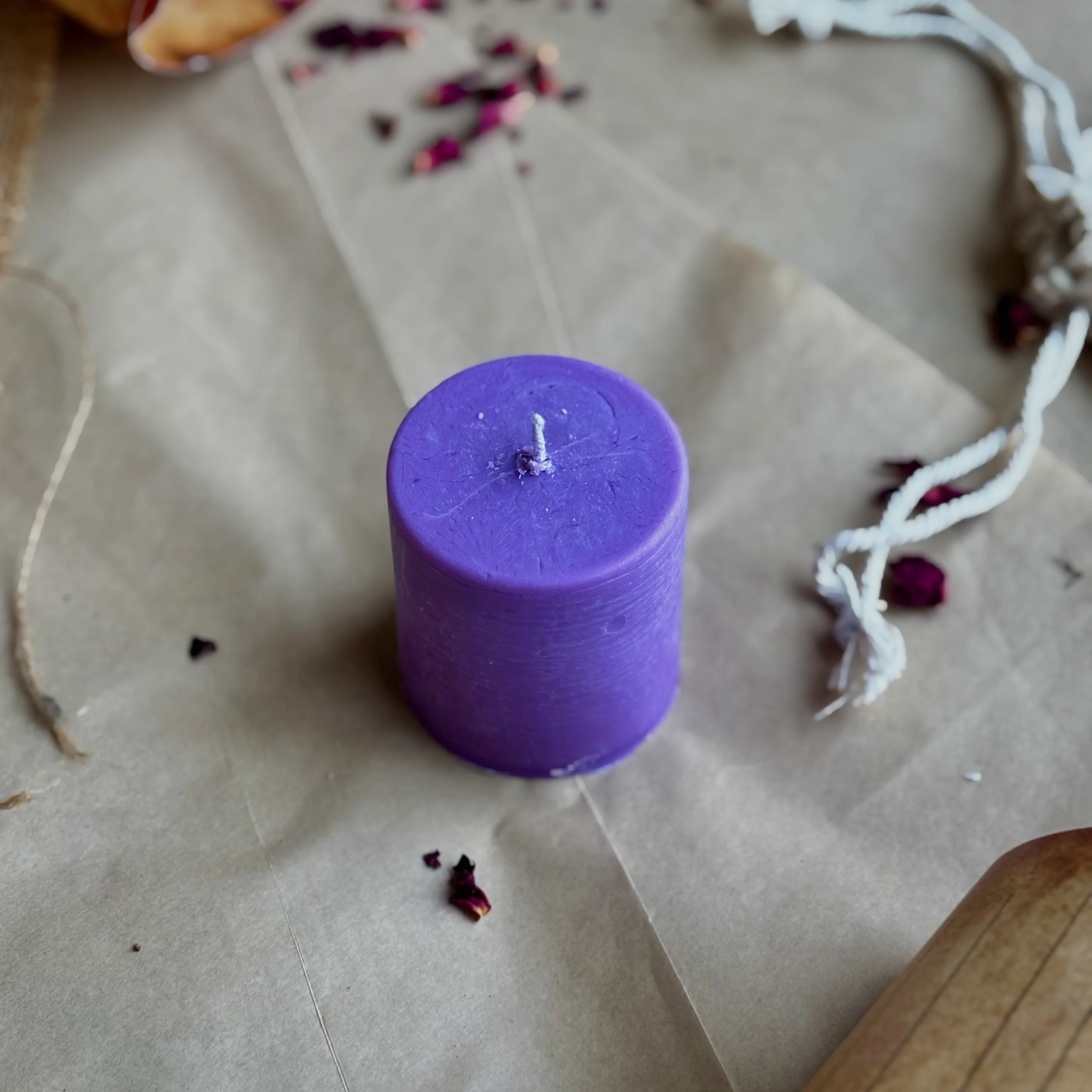 Lavender Pillar Candle 2 Inch – Soy Wax Ritual & Décor Candle | Pack of 4 - Image 2