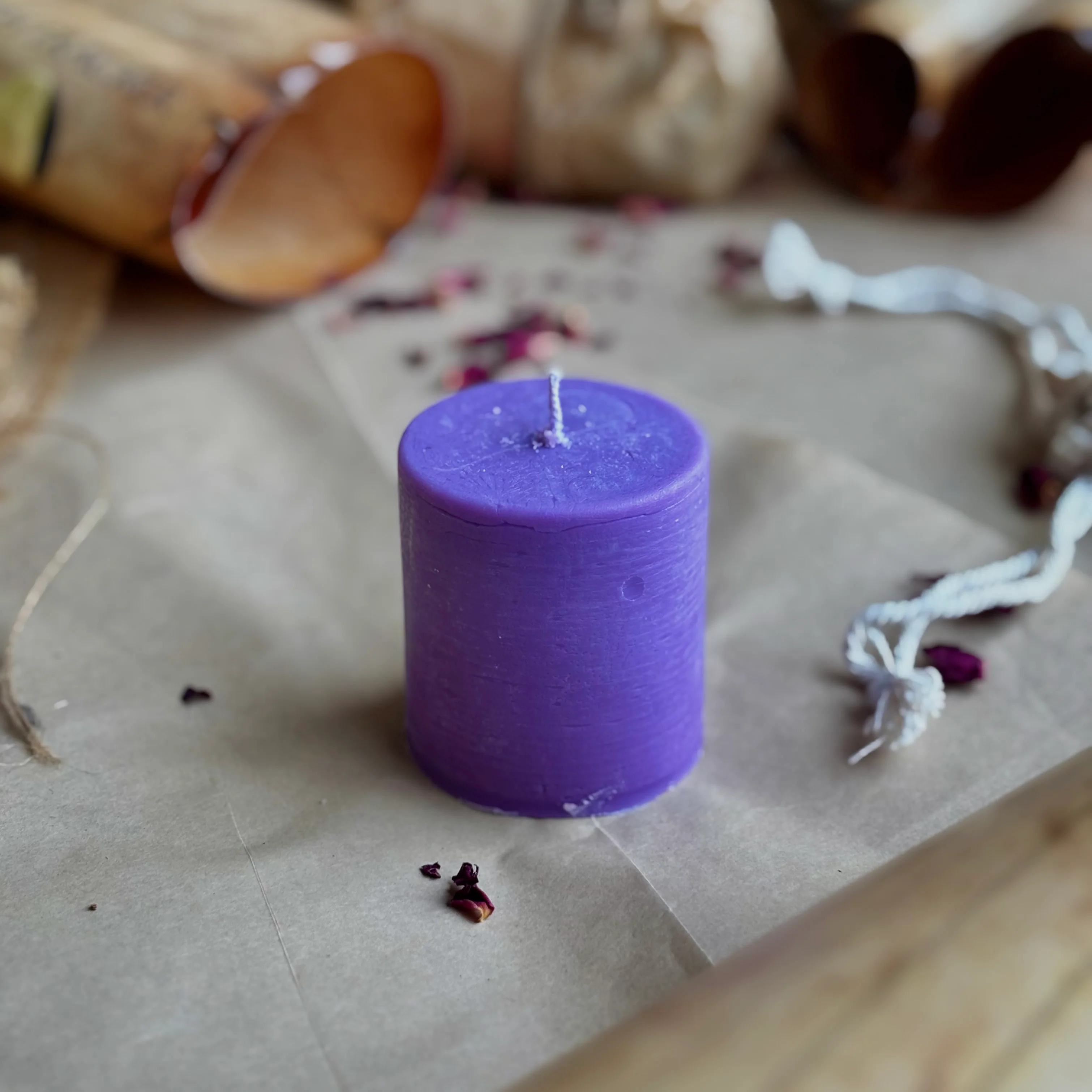 Lavender Pillar Candle 2 Inch – Soy Wax Ritual & Décor Candle | Pack of 4 - Image 3