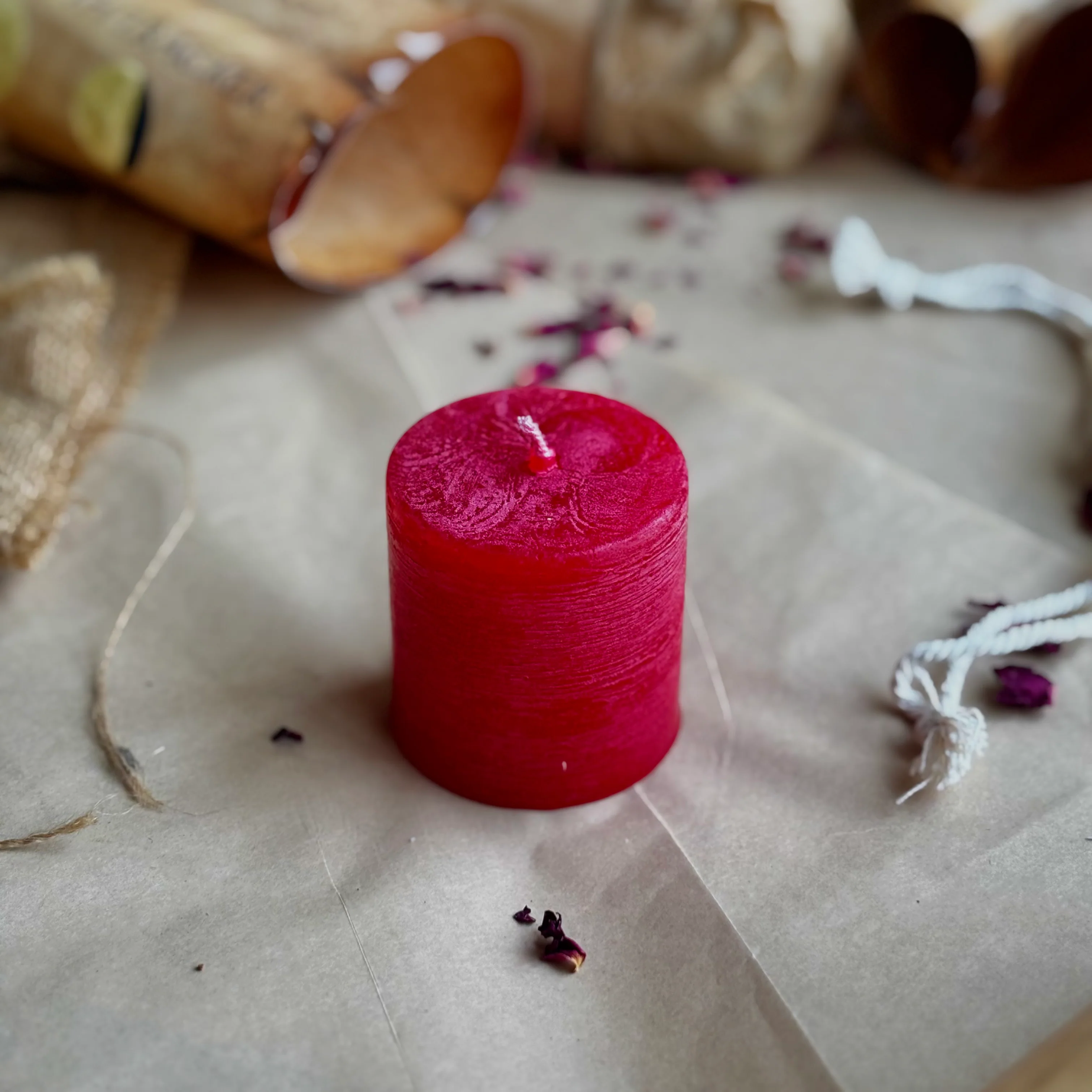 Red Pillar Candle 2 Inch – Paraffin Wax Ritual & Décor Candle | Pack of 4 - Image 2