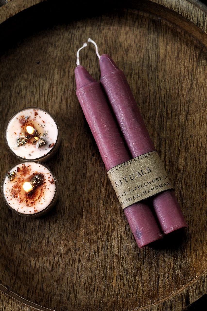 Pink Colour Bees Wax Candle | Available in Scented & Unscented - Pack of 4 - Image 2