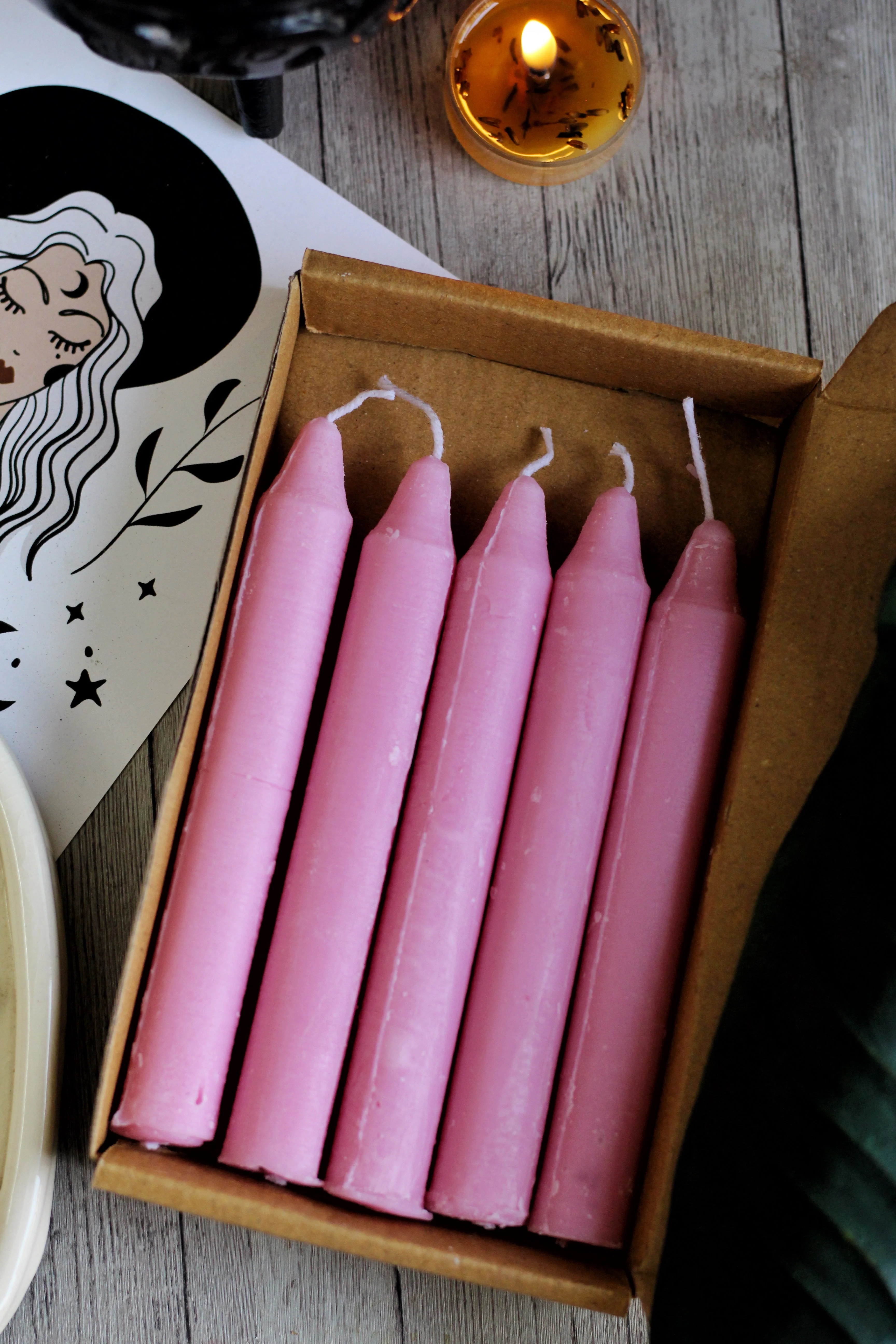 Pink Mini Taper Candle - Image 2