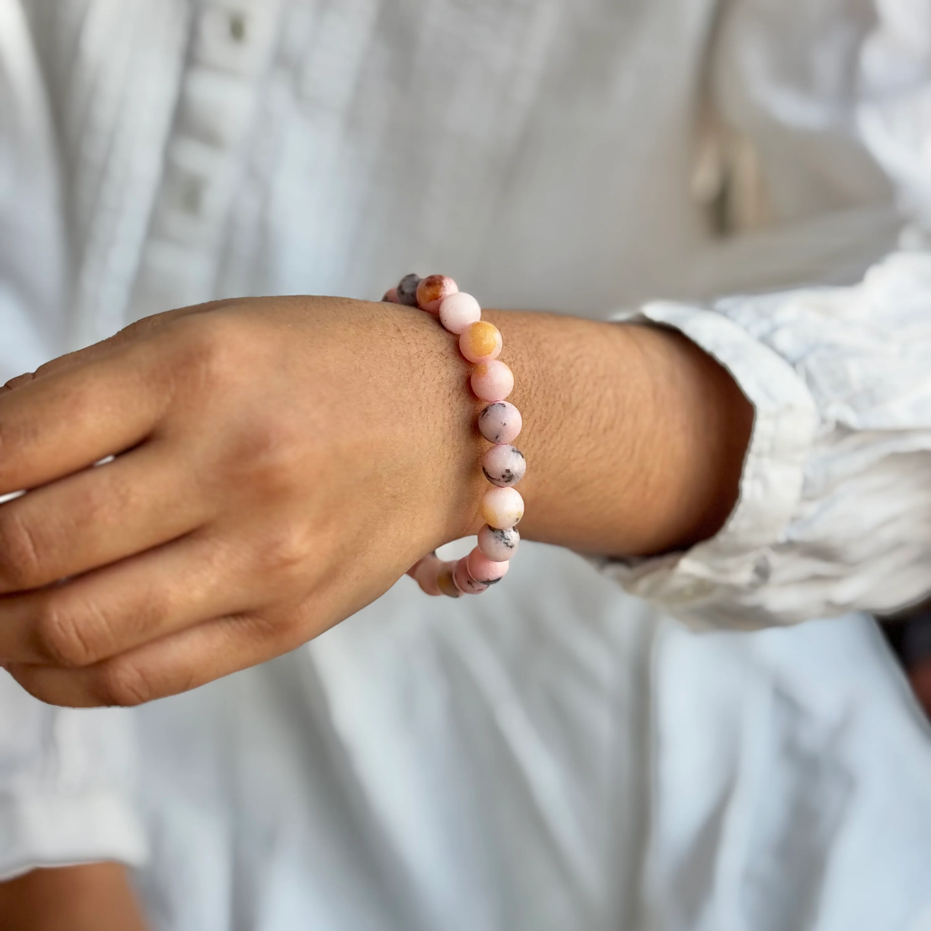 Pink Opal Bead Bracelet - 8mm | Calm