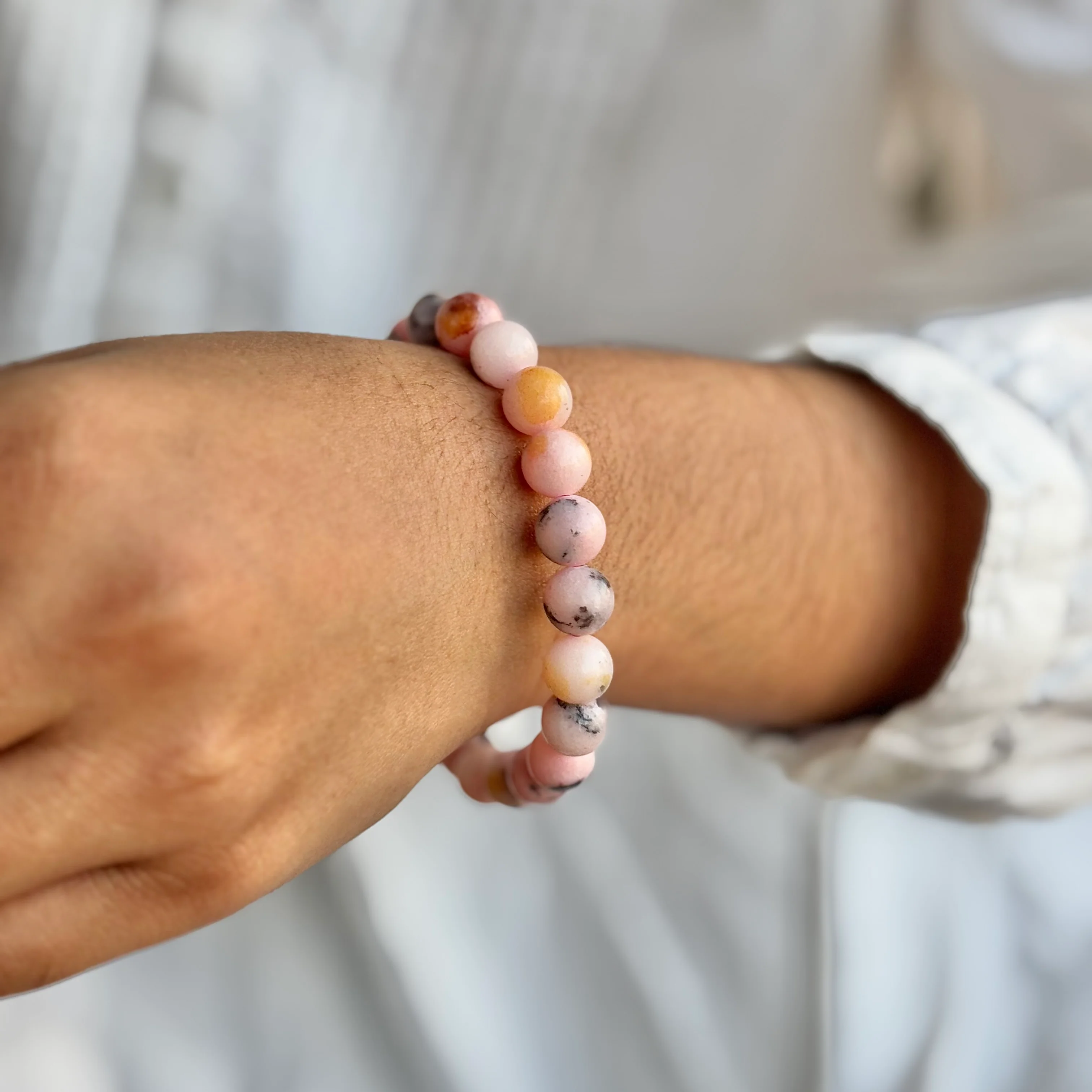 Pink Opal Bead Bracelet - 8mm | Calm - Image 2