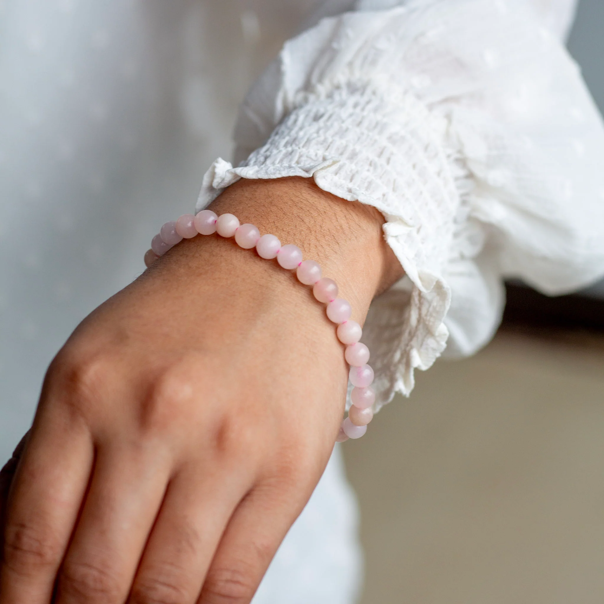 Pink Opal Bead Bracelet  - 6mm | Calm