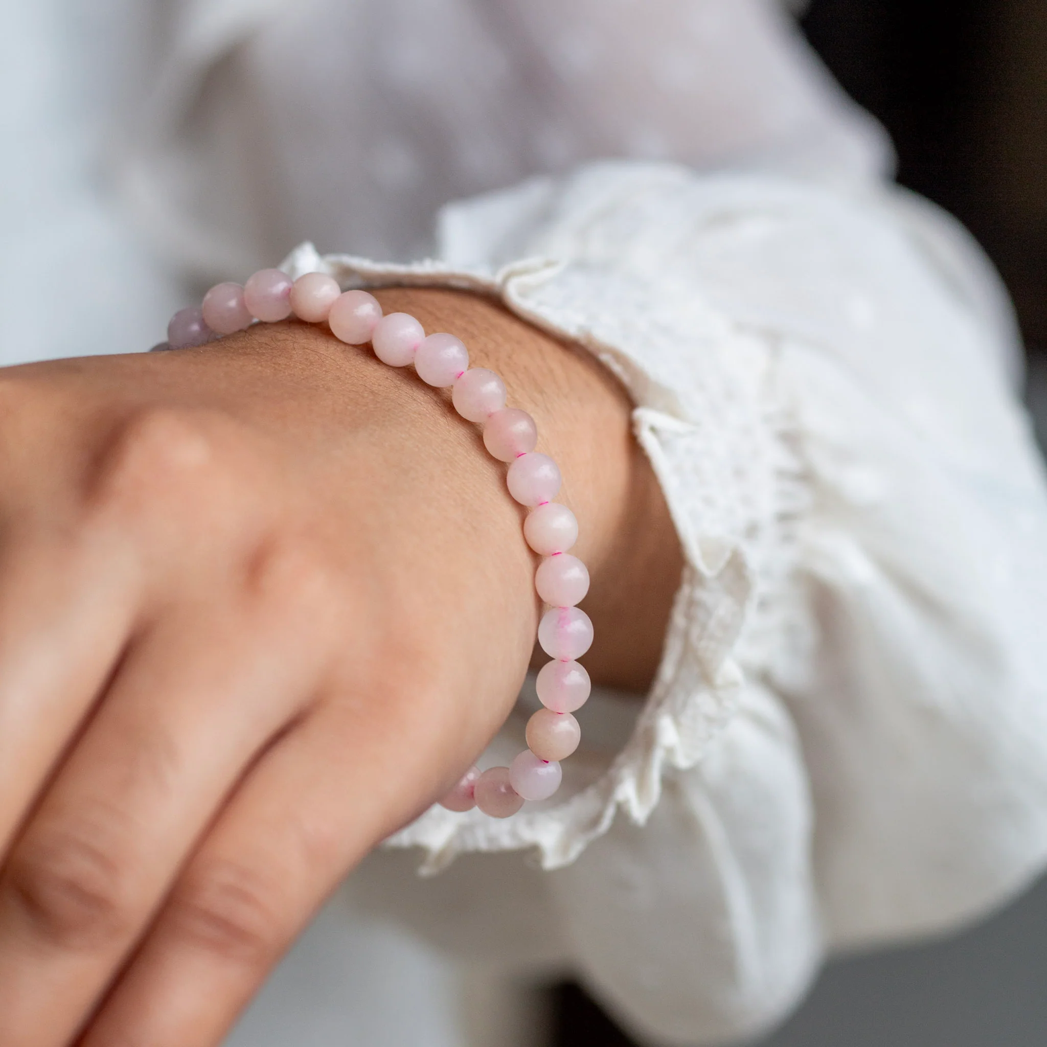 Pink Opal Bead Bracelet  - 6mm | Calm - Image 2