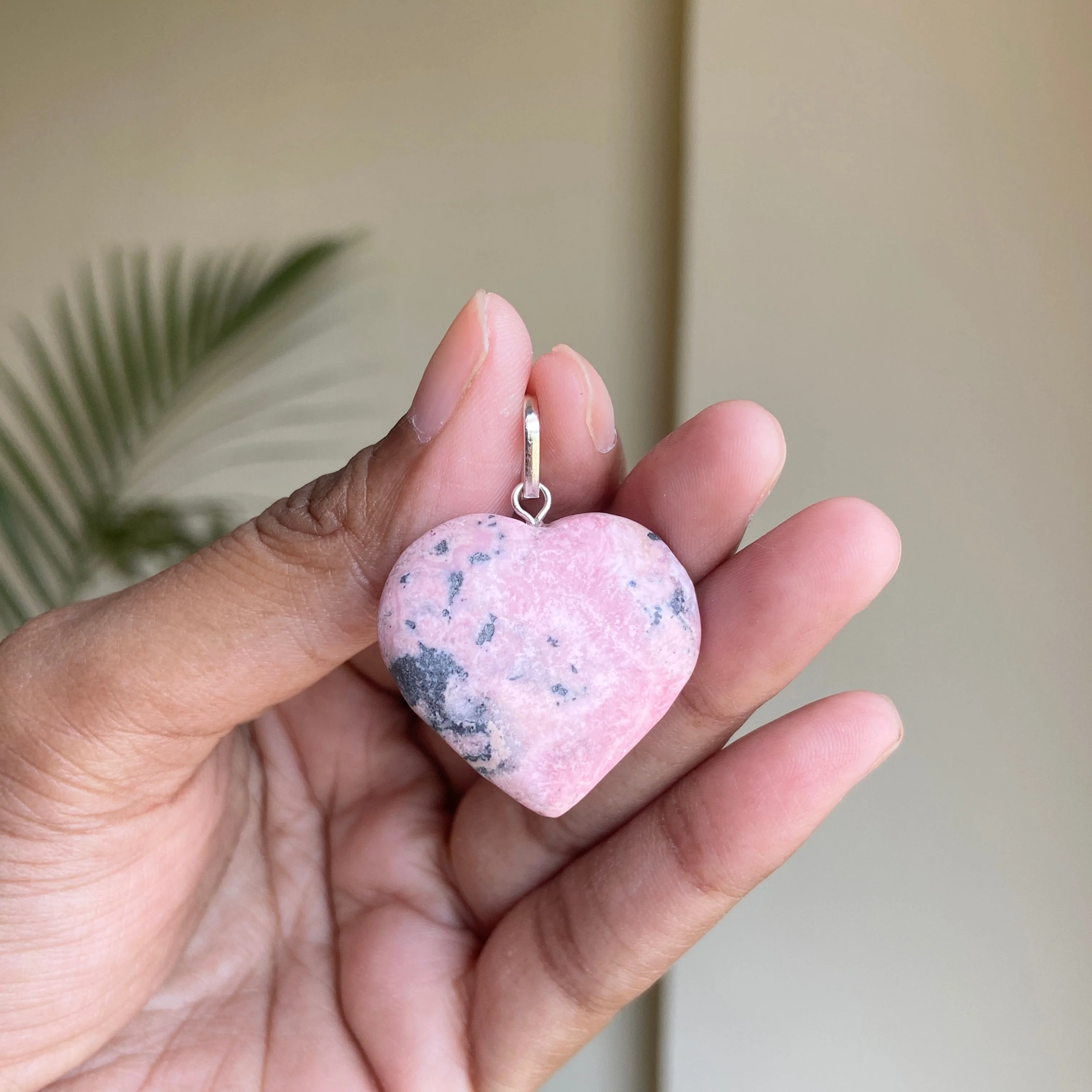 Pink Rhodonite mini Heart Pendant | Attract Love in general & Promotes inner Peace - Image 3