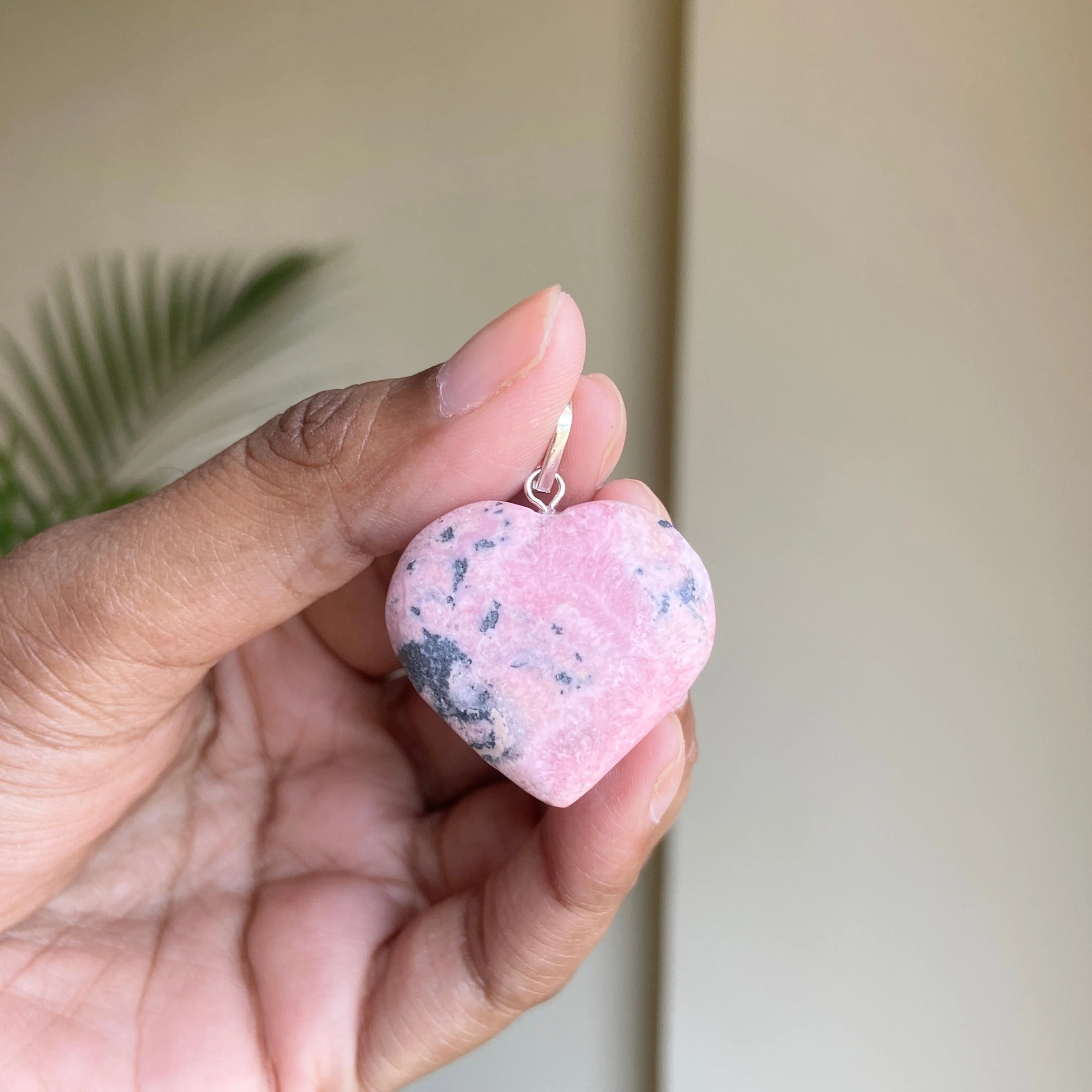 Pink Rhodonite mini Heart Pendant | Attract Love in general & Promotes inner Peace - Image 4