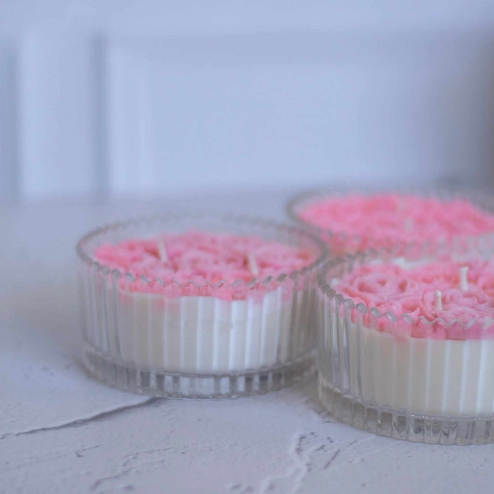 Pink Rose bouquet Soy Scented Candle with Lid set of 3 | candy jar - Image 2
