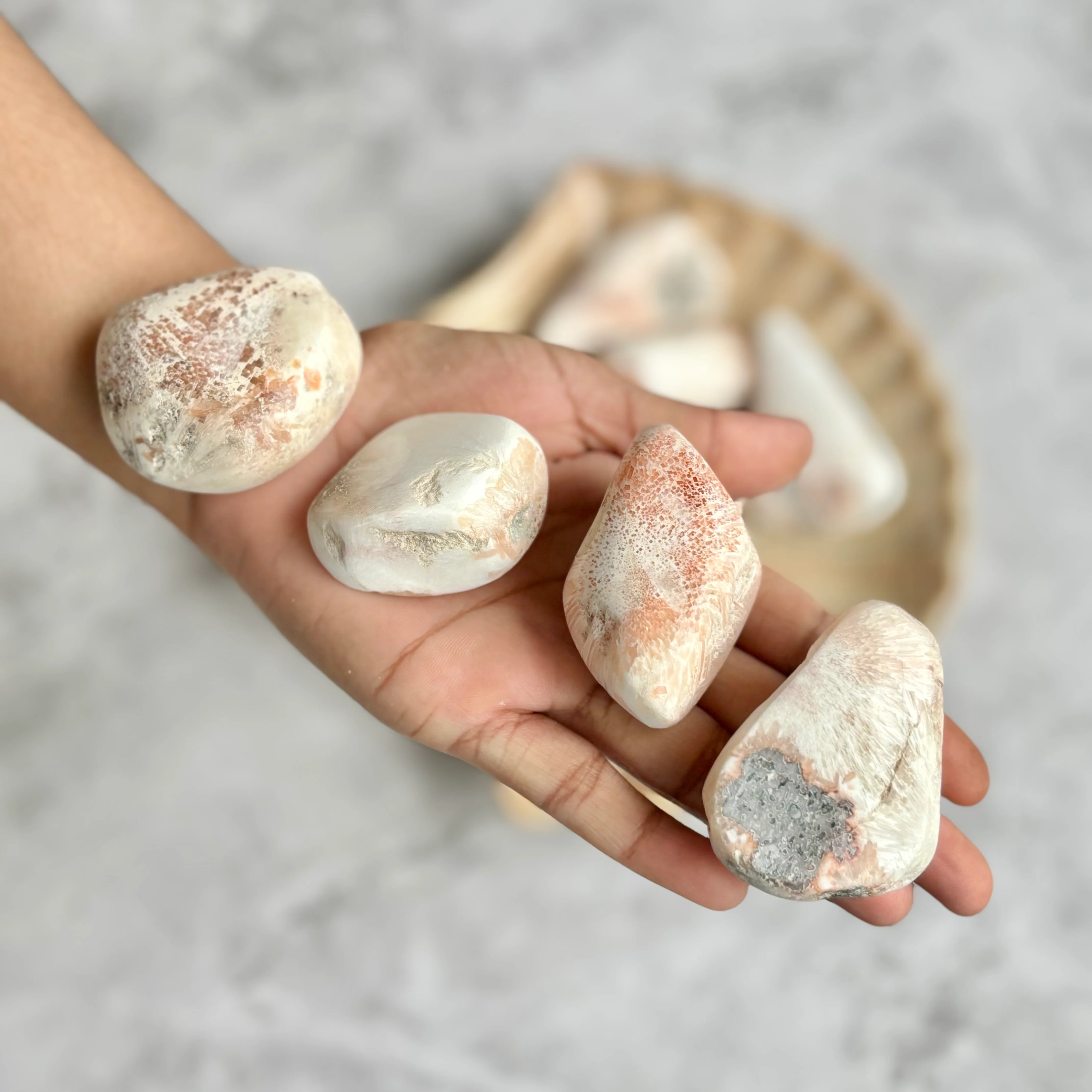 Pink Scolecite Large Tumble Stone | Personal Growth & Spiritual Development - Image 3