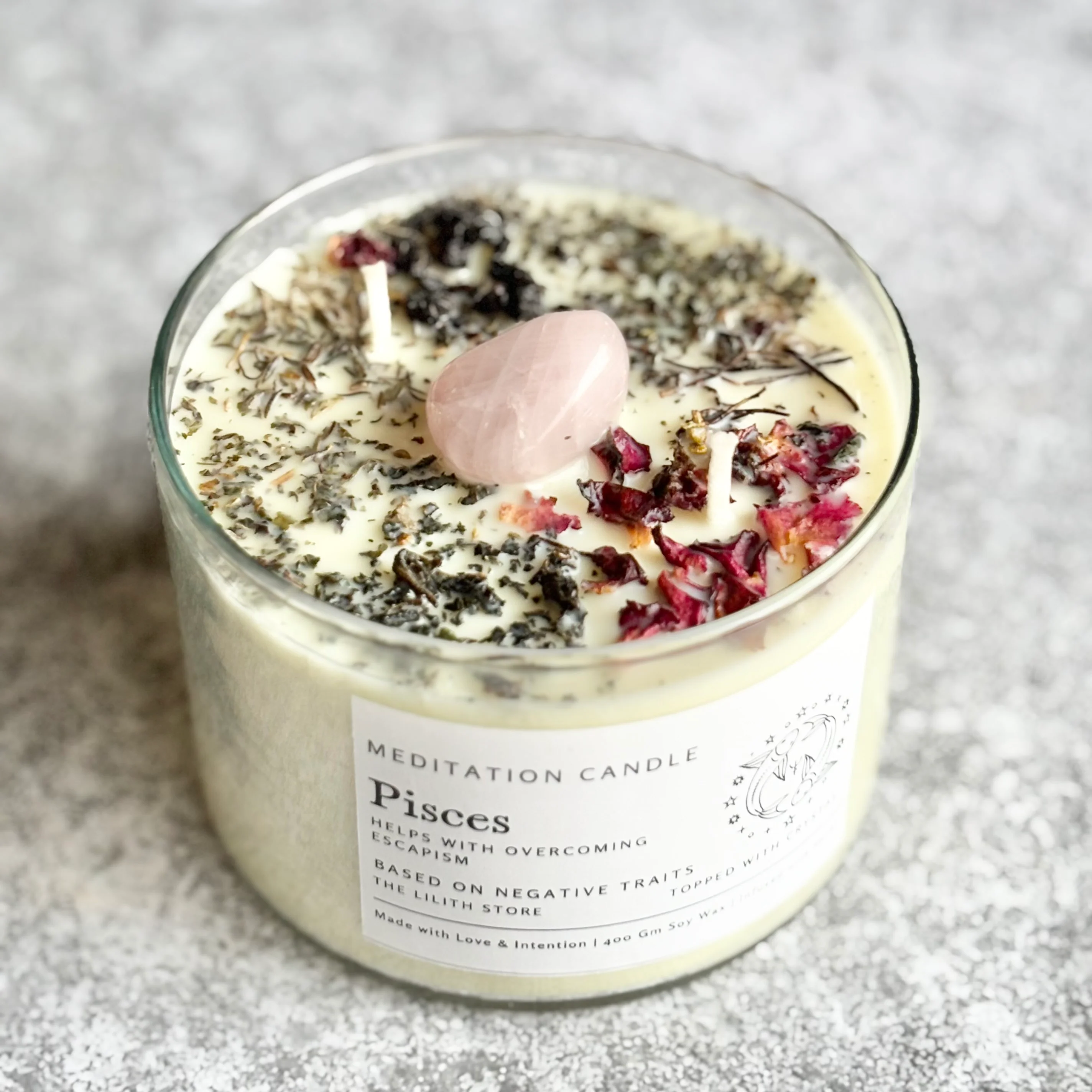Pisces Zodiac Soy Intention Candle | 400 Gm - Image 2