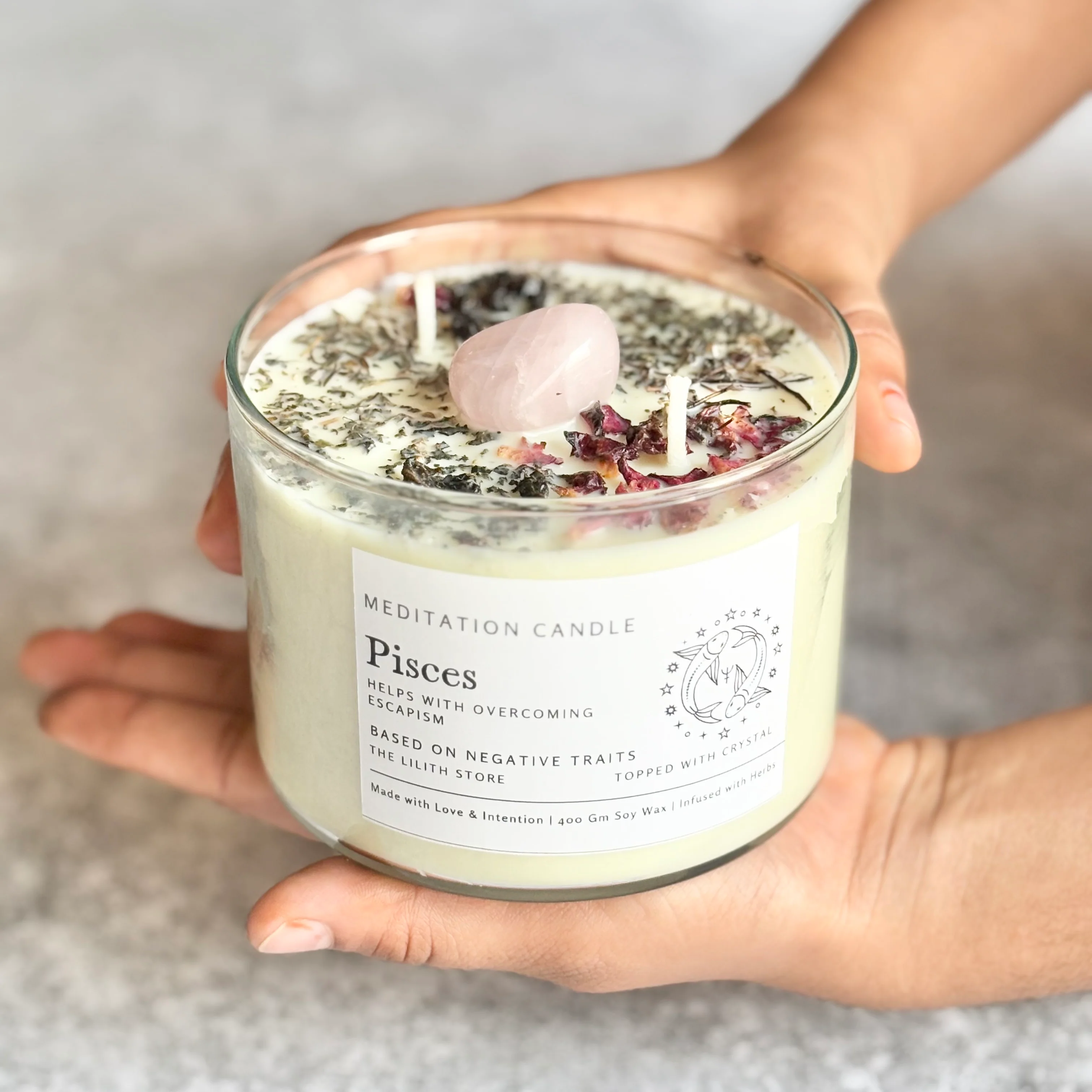 Pisces Zodiac Soy Intention Candle | 400 Gm - Image 3