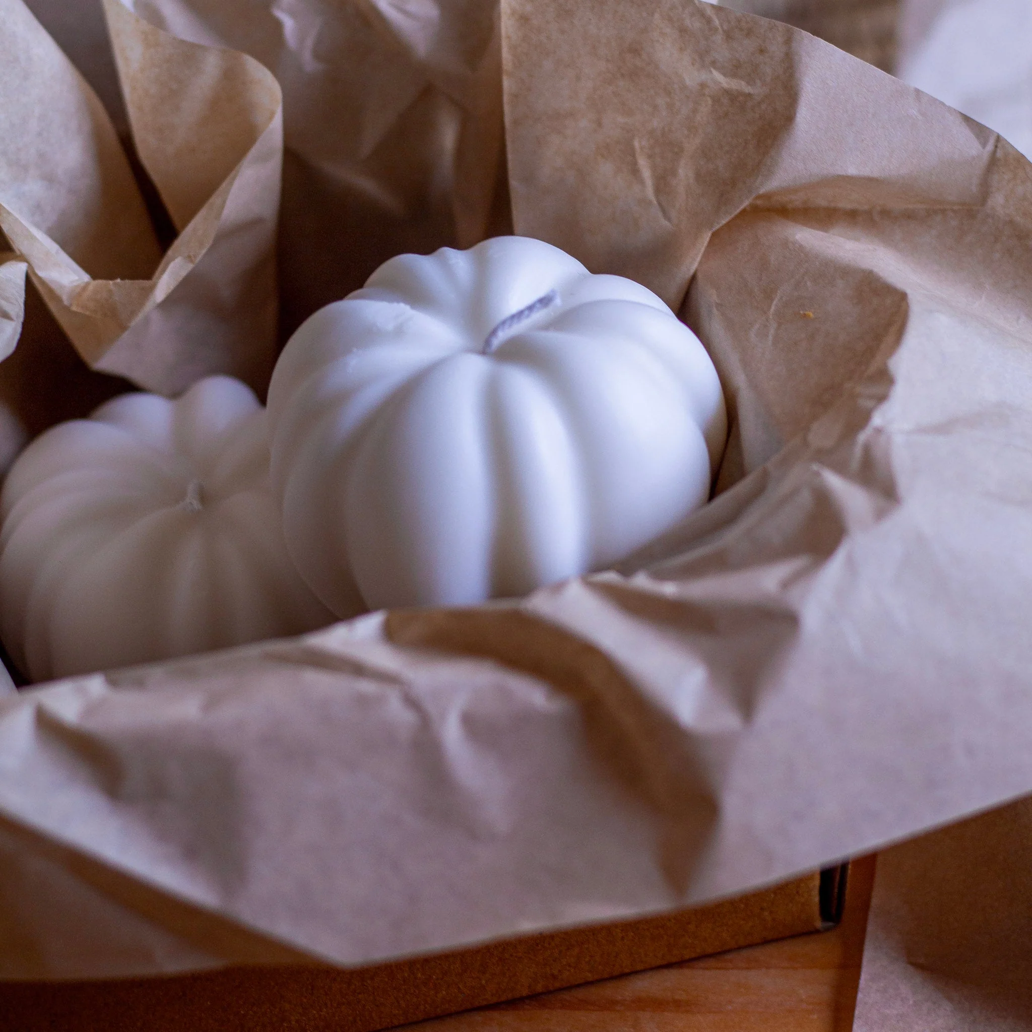 White Pumpkin shape Decorative Candle | Pack of 3 - Image 6