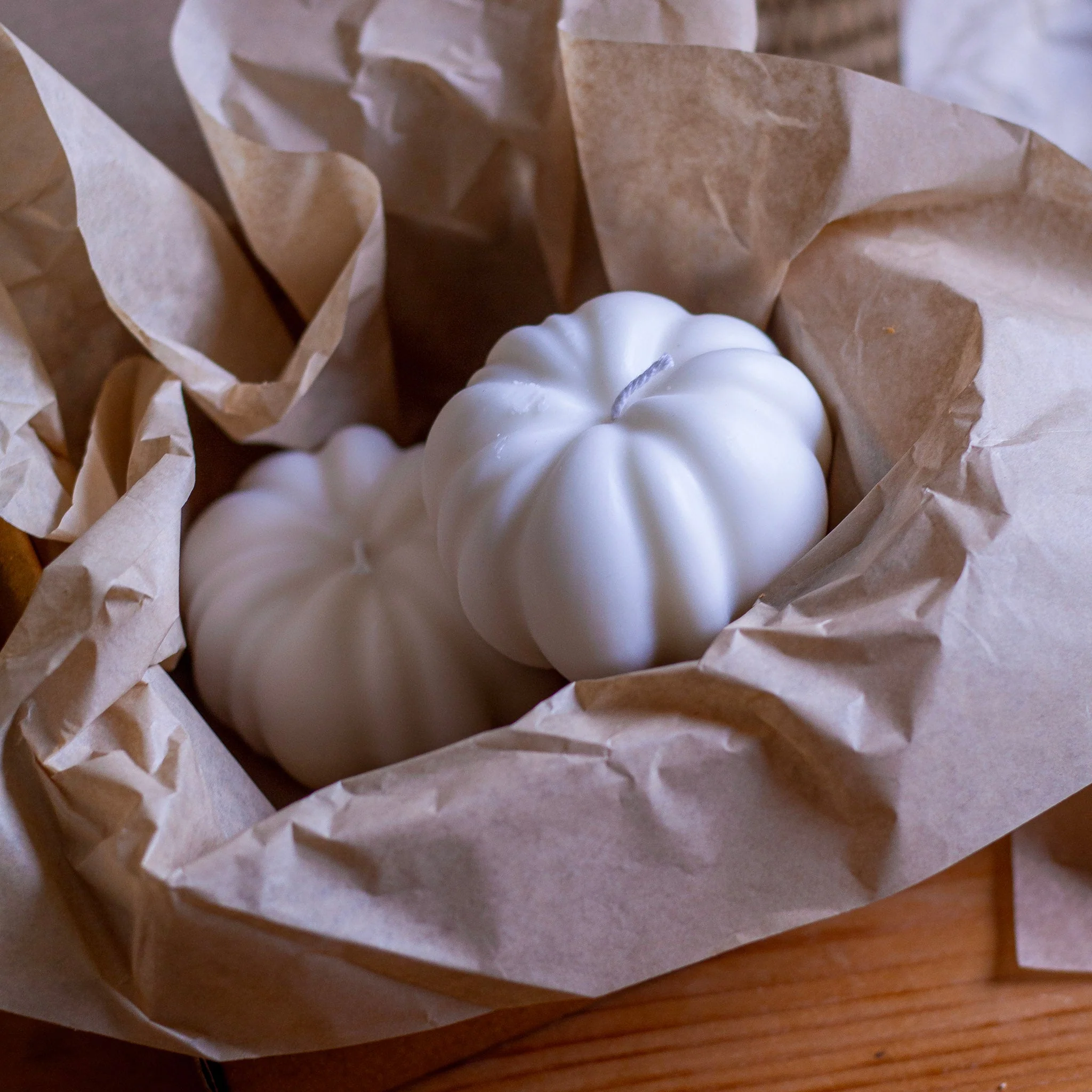 White Pumpkin shape Decorative Candle | Pack of 3 - Image 7