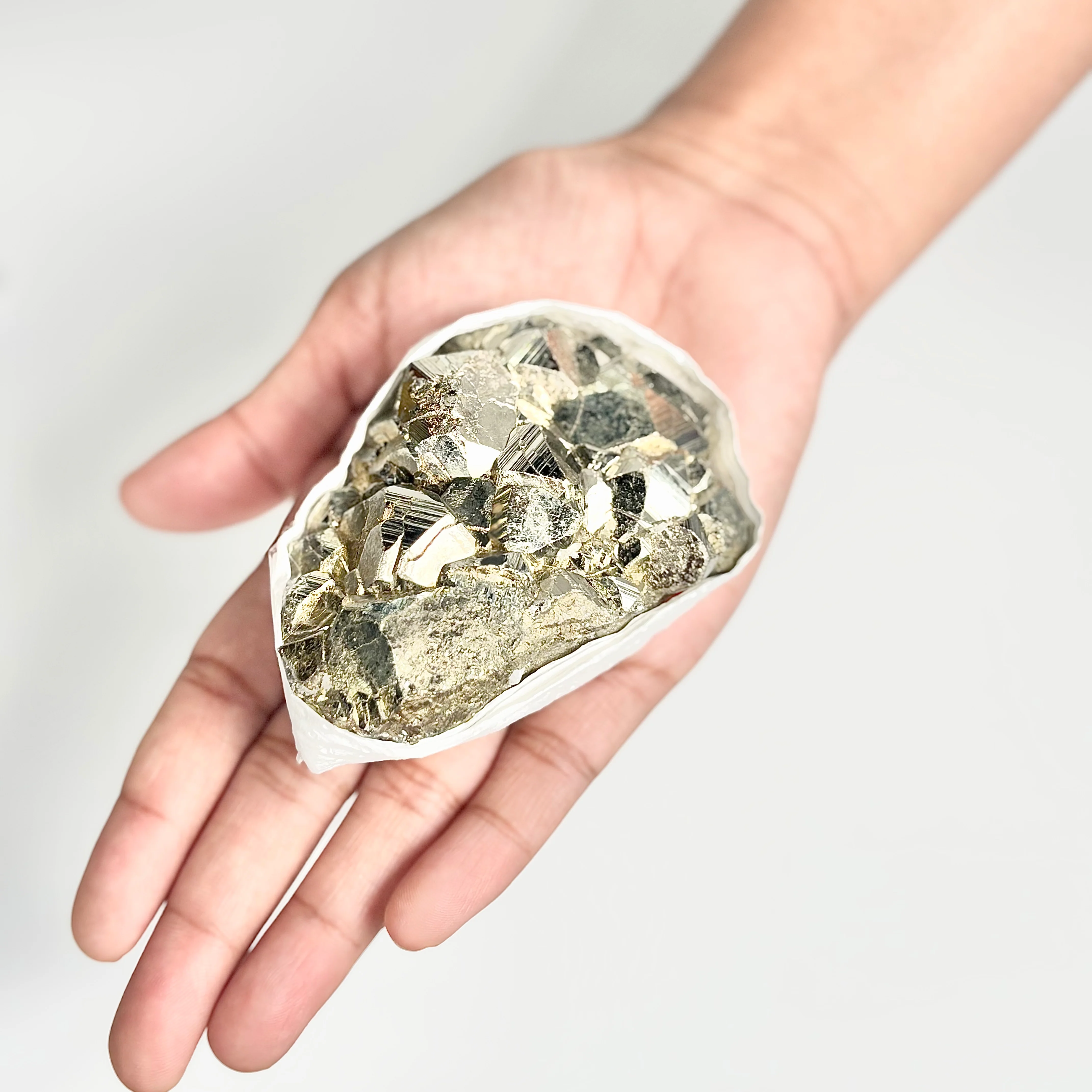 Peruvian Pyrite Cluster – 318g -Golden Brilliance & Striking Presence - Image 3