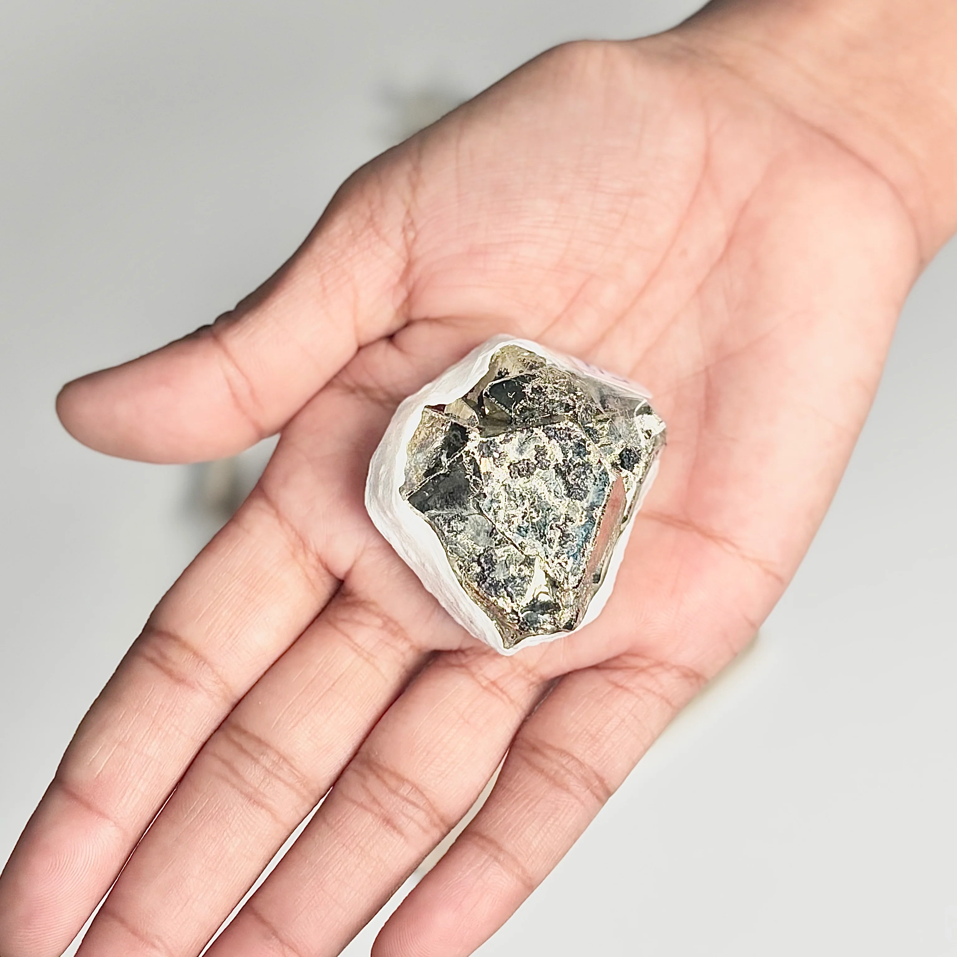 Peruvian Pyrite Cluster – 54g (B) - Golden Brilliance & Striking Presence - Image 2