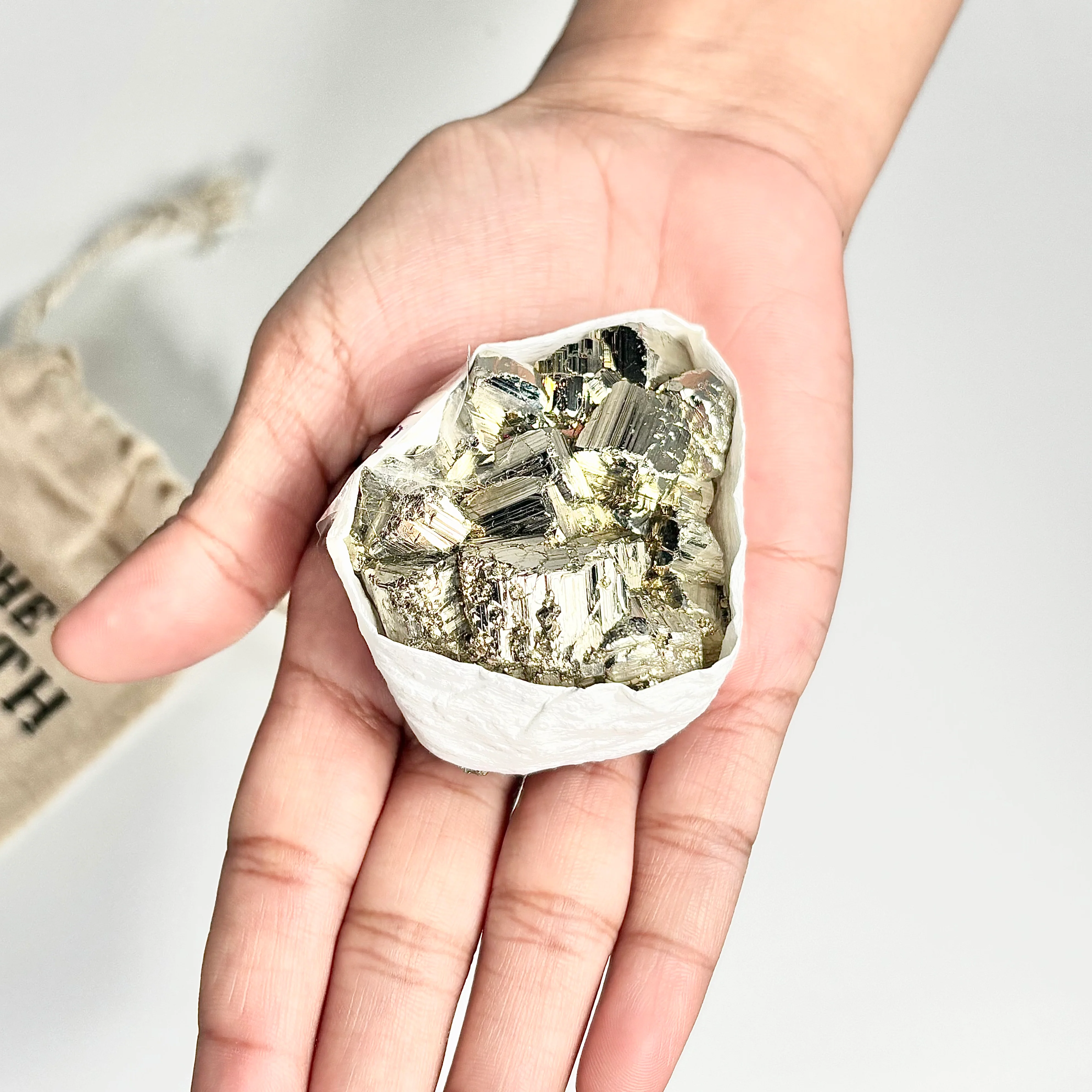 Peruvian Pyrite Cluster – 150g (A) -Golden Brilliance & Striking Presence - Image 3