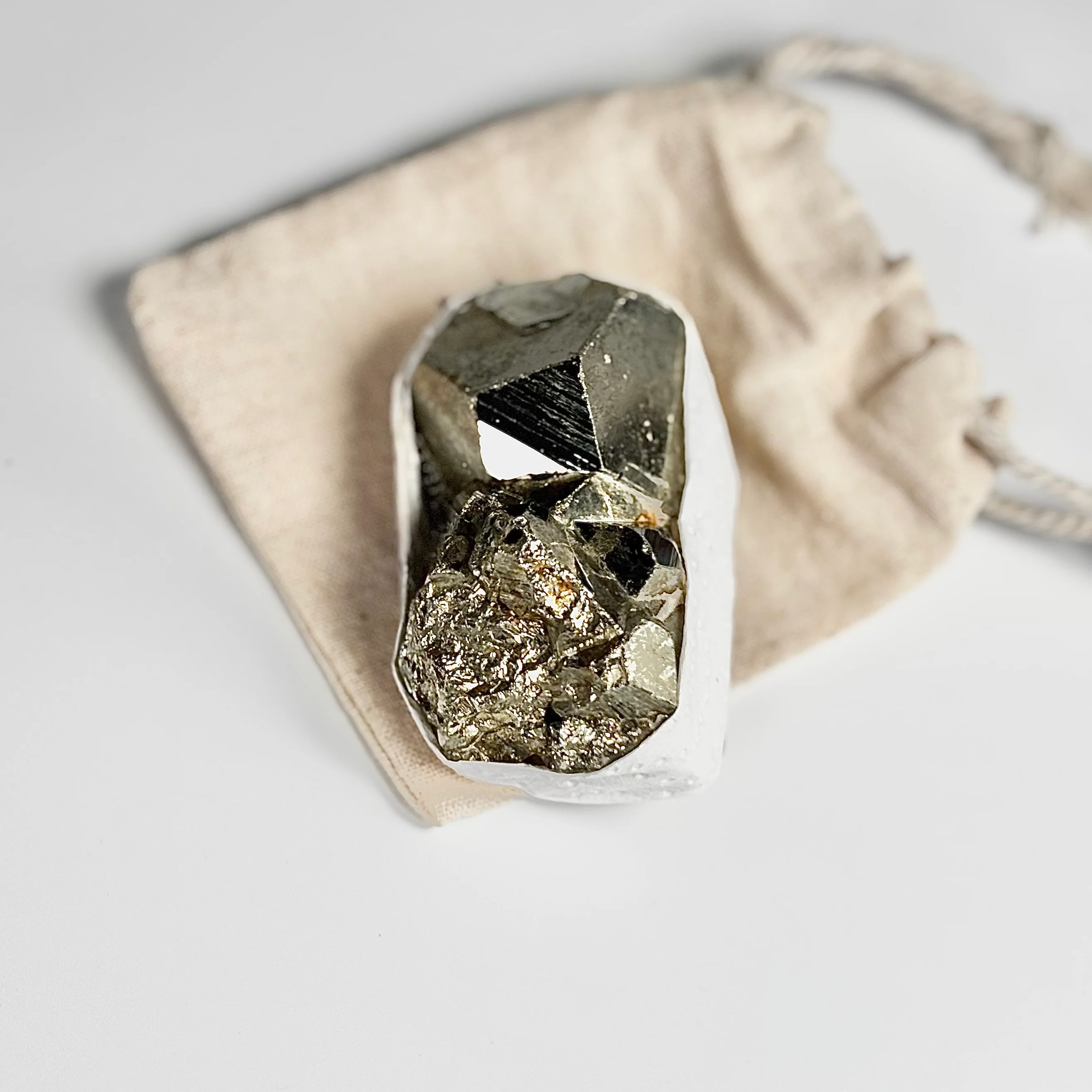 Peruvian Pyrite Cluster – 205g -Golden Brilliance & Striking Presence - Image 2