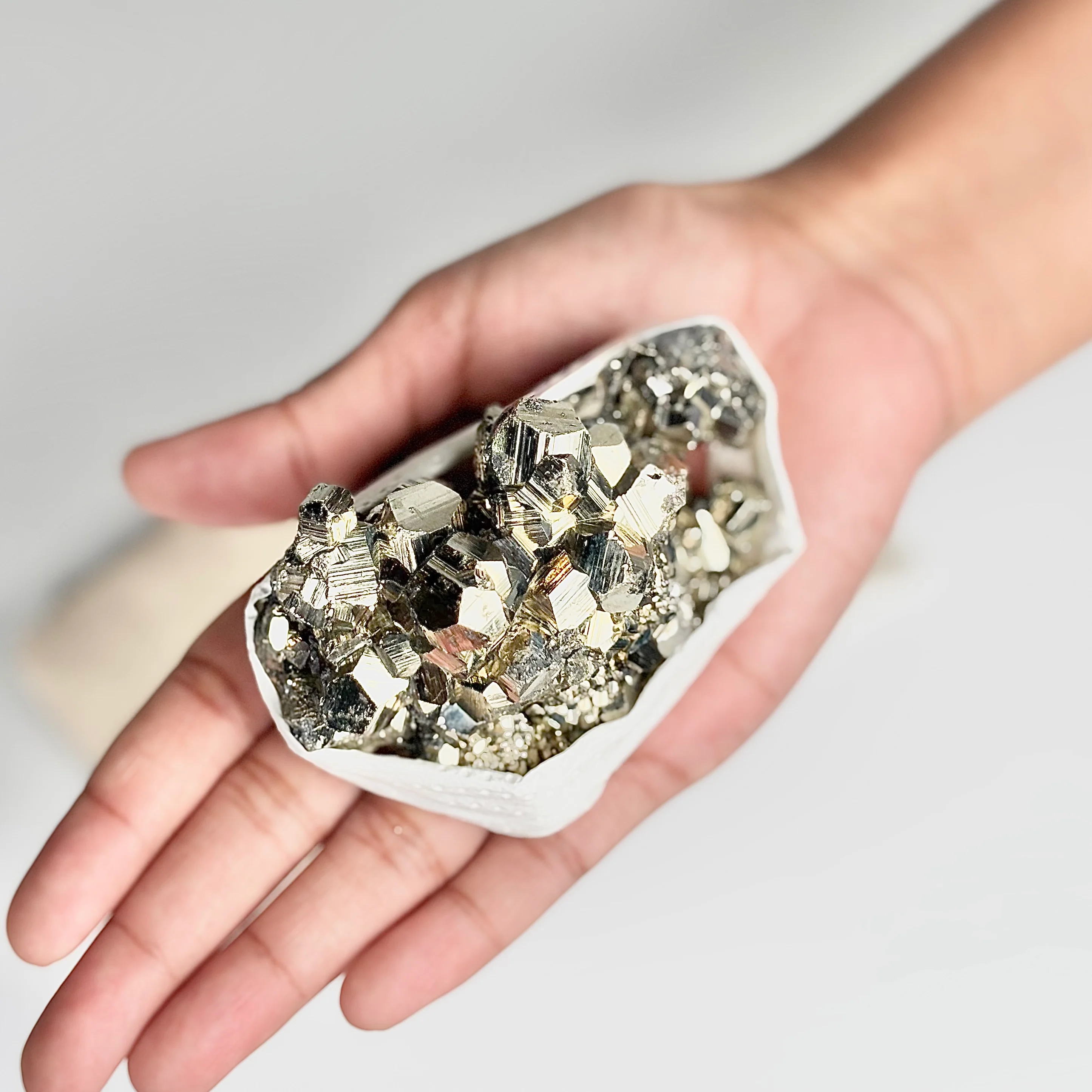 Peruvian Pyrite Cluster – 265g -Golden Brilliance & Striking Presence - Image 3