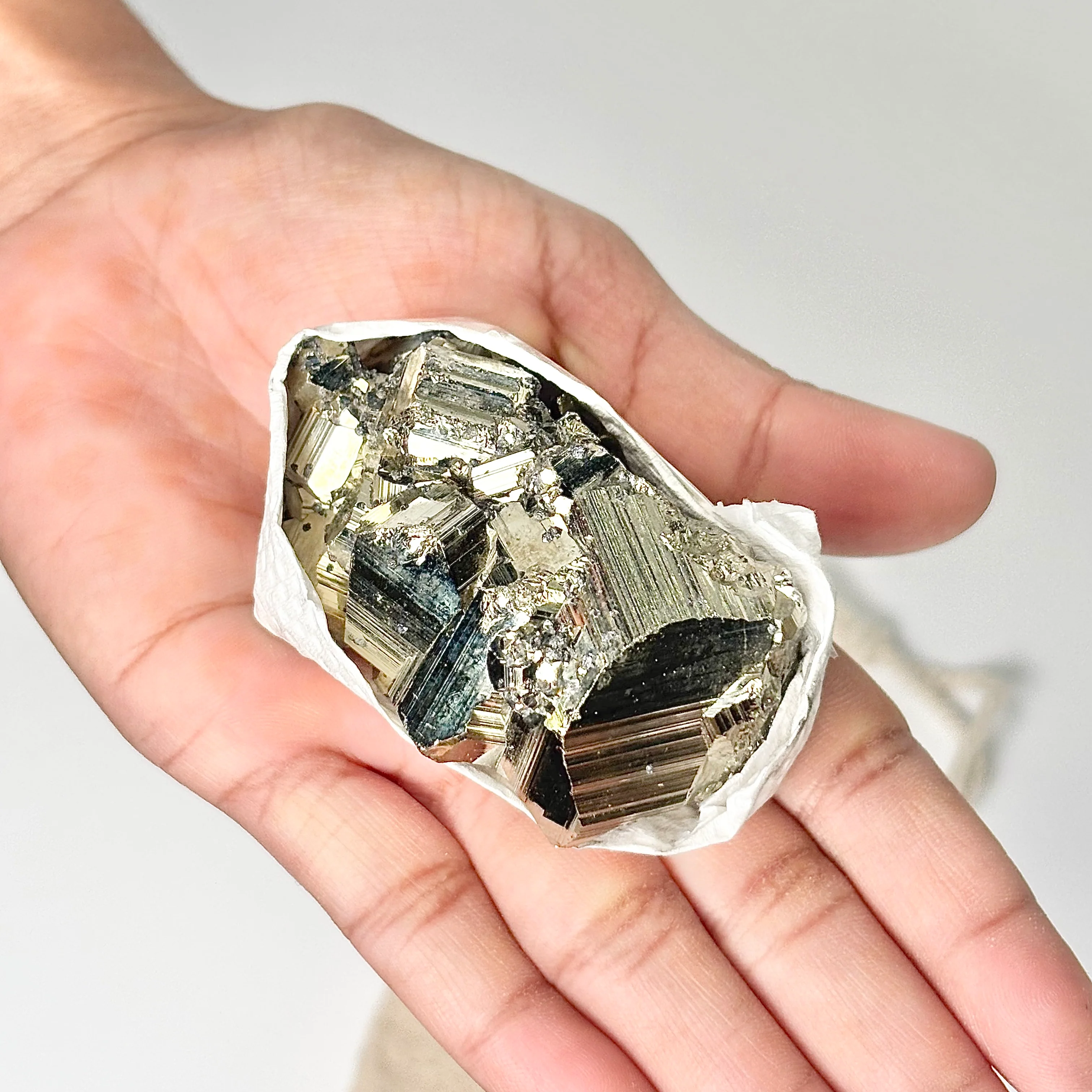 Peruvian Pyrite Cluster – 185g -Golden Brilliance & Striking Presence - Image 3