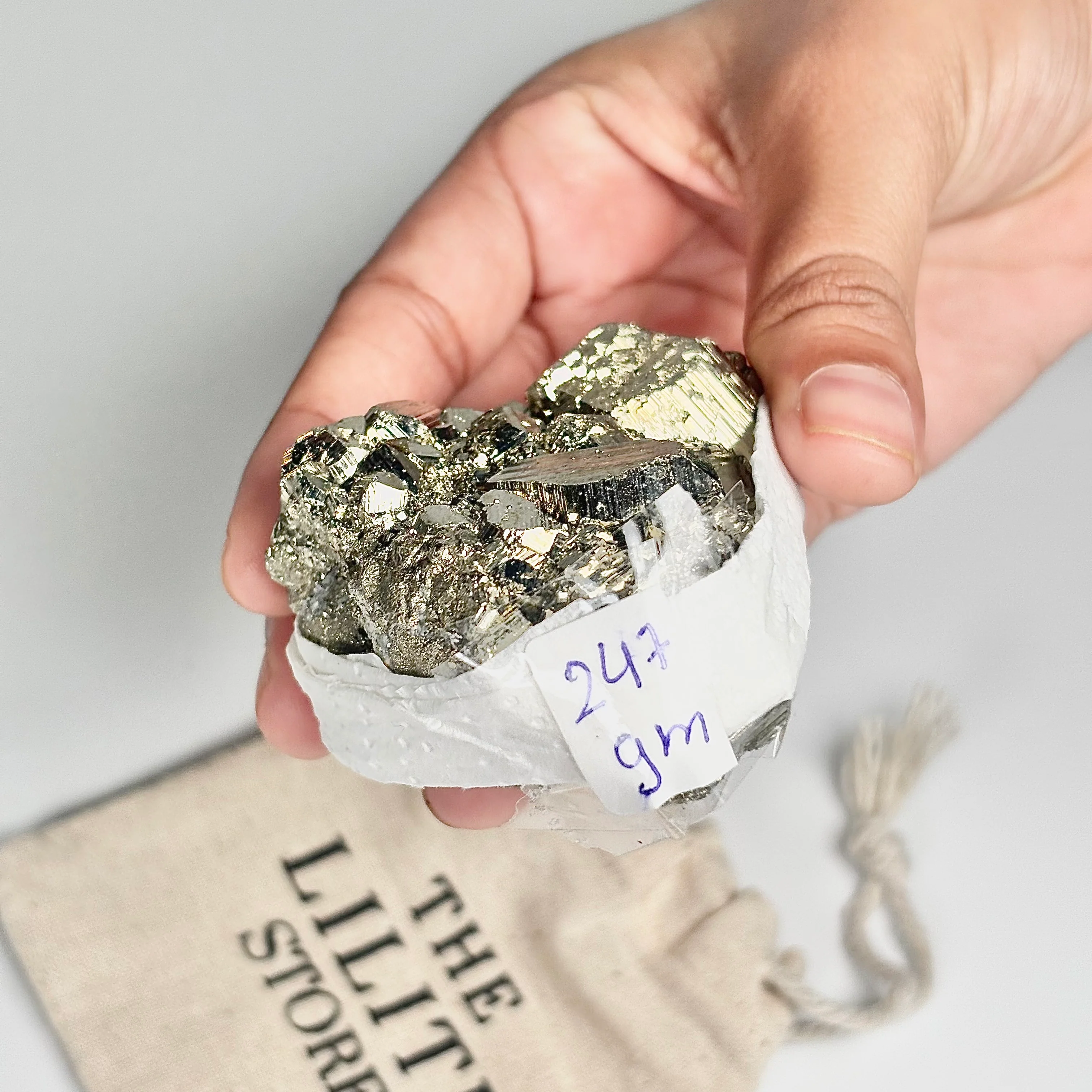 Peruvian Pyrite Cluster – 247g -Golden Brilliance & Striking Presence - Image 3