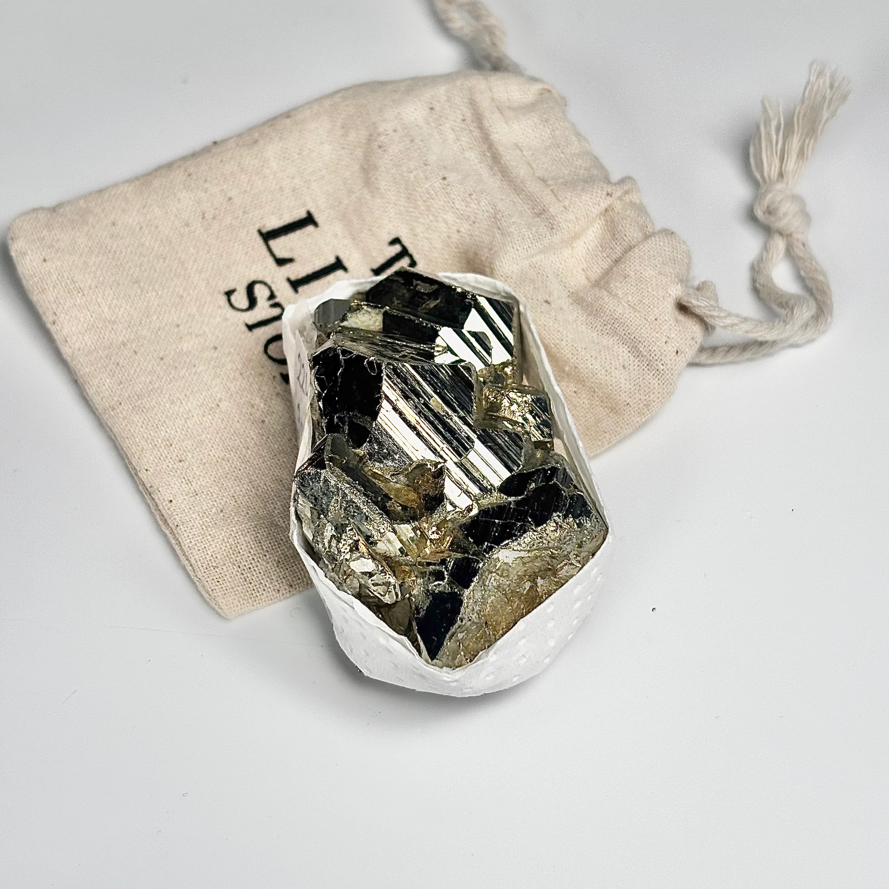 Peruvian Pyrite Cluster – 224g -Golden Brilliance & Striking Presence - Image 2
