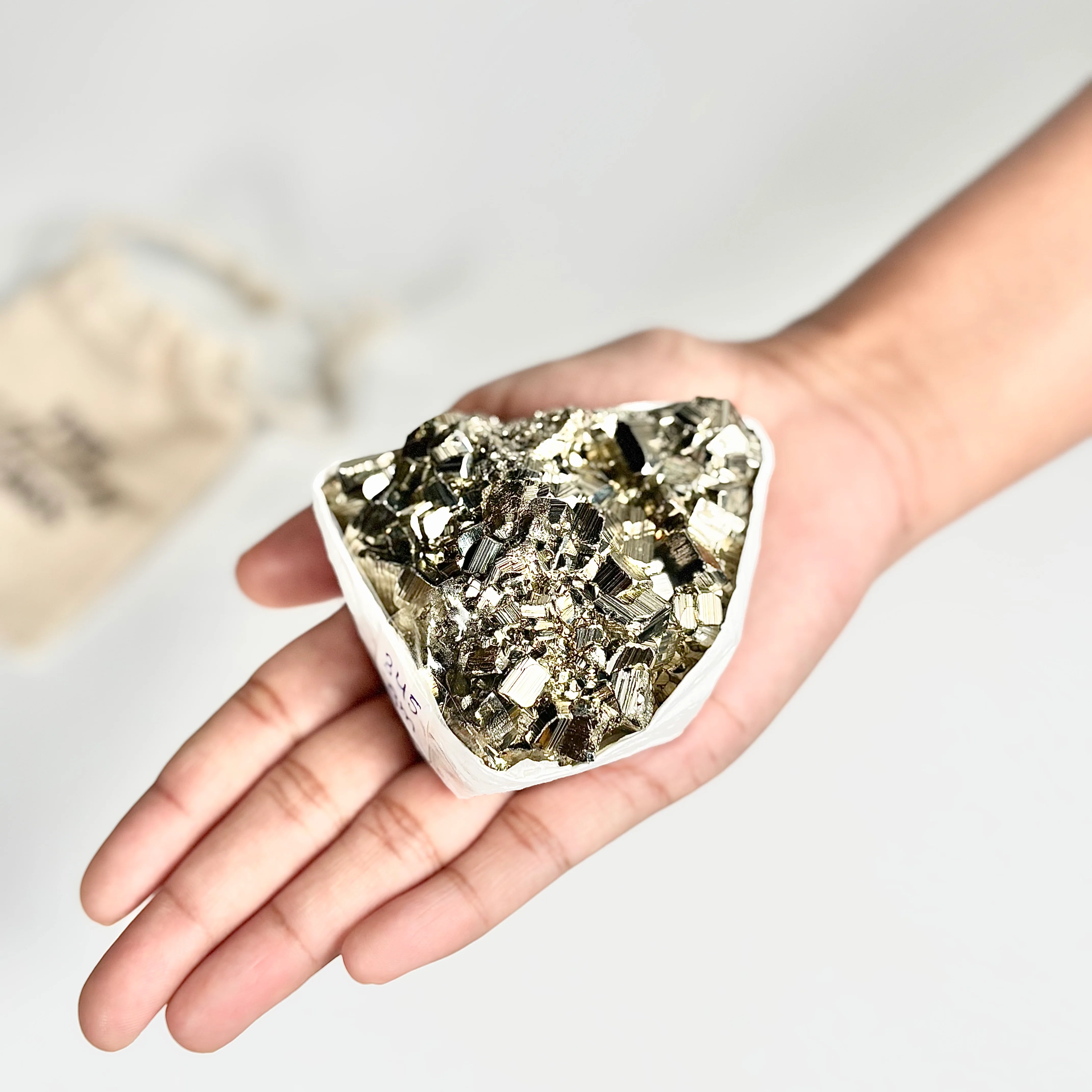 Peruvian Pyrite Cluster – 345g -Golden Brilliance & Striking Presence - Image 3