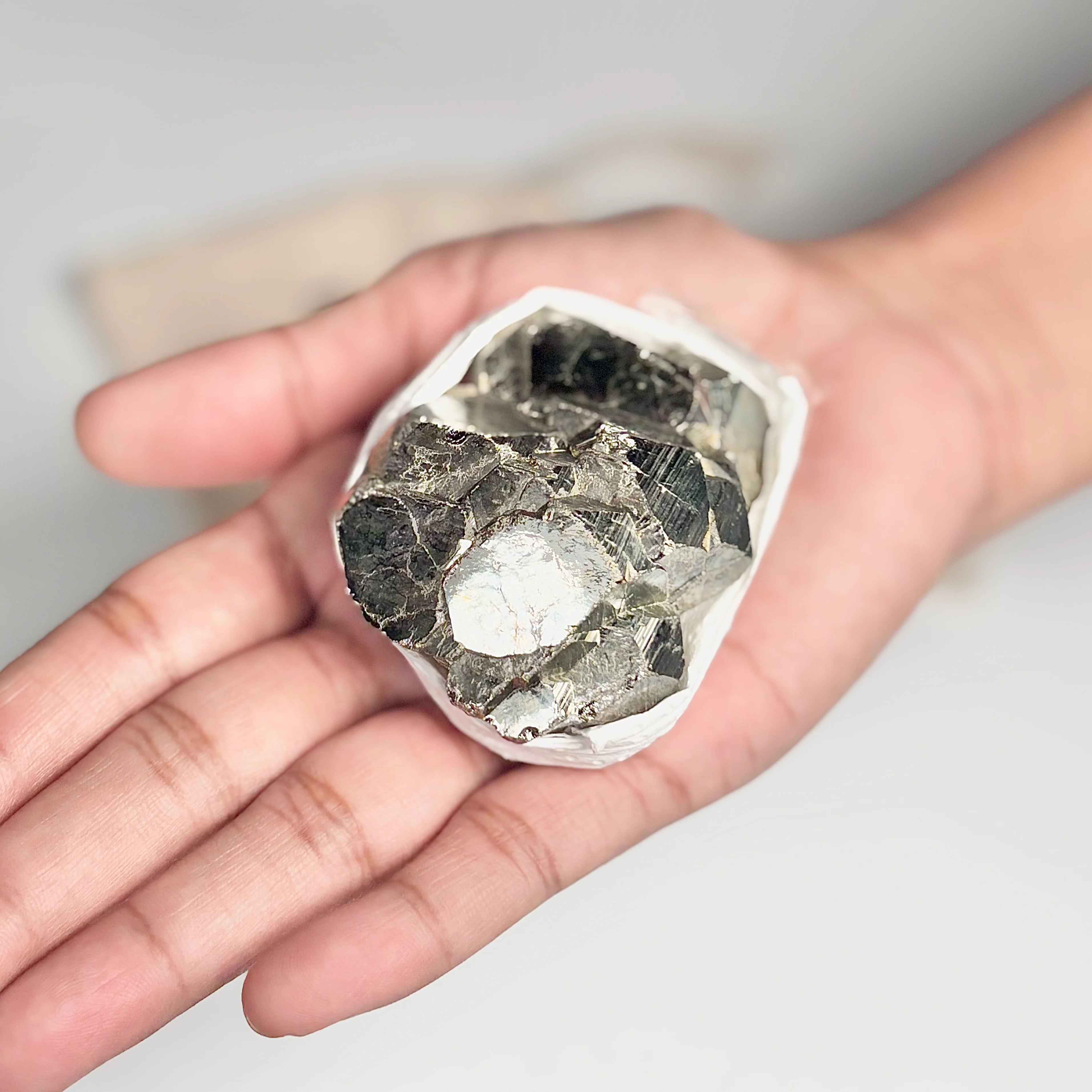 Peruvian Pyrite Cluster – 170g (A) - Golden Brilliance & Striking Presence - Image 4