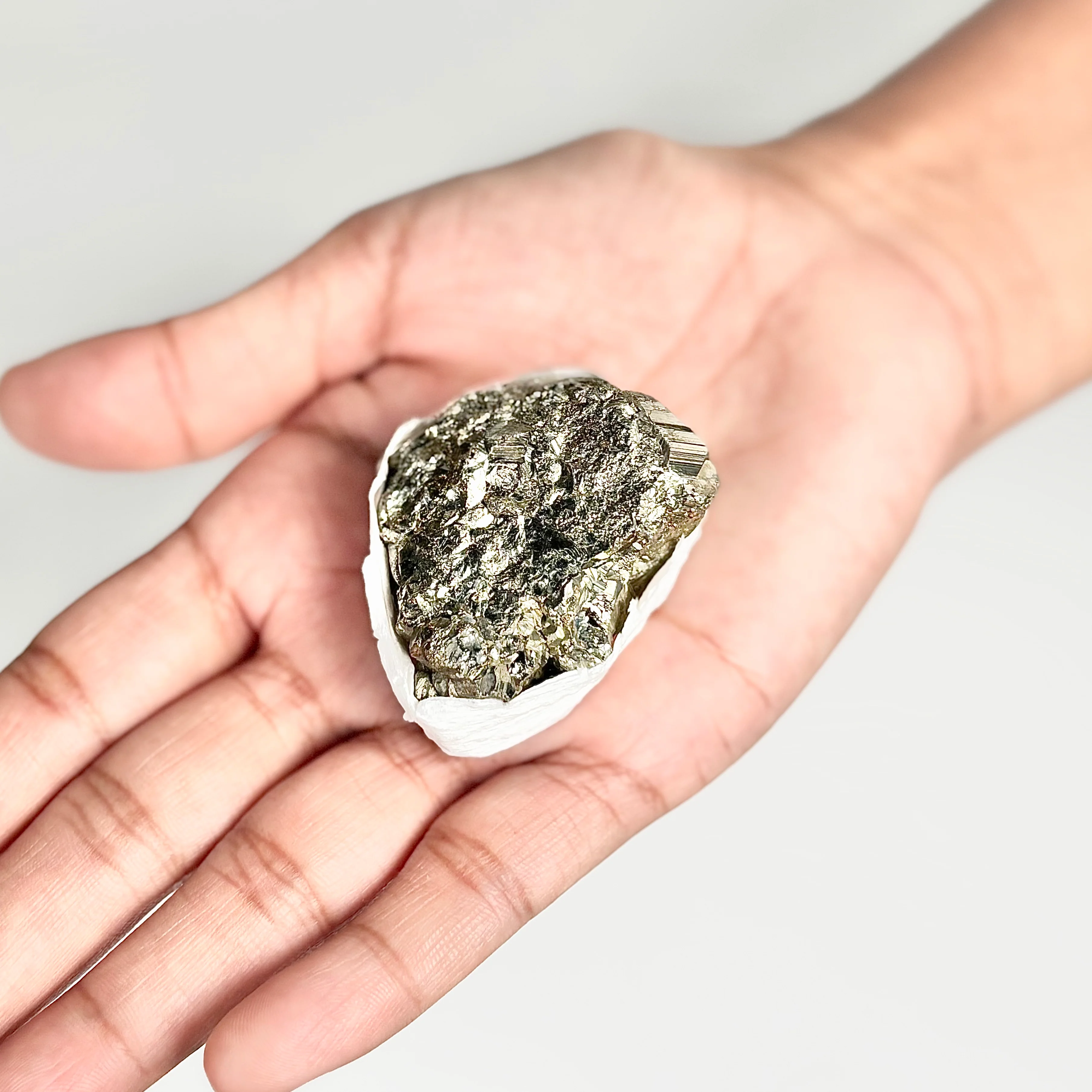 Peruvian Pyrite Cluster – 77g (B) -Golden Brilliance & Striking Presence - Image 3
