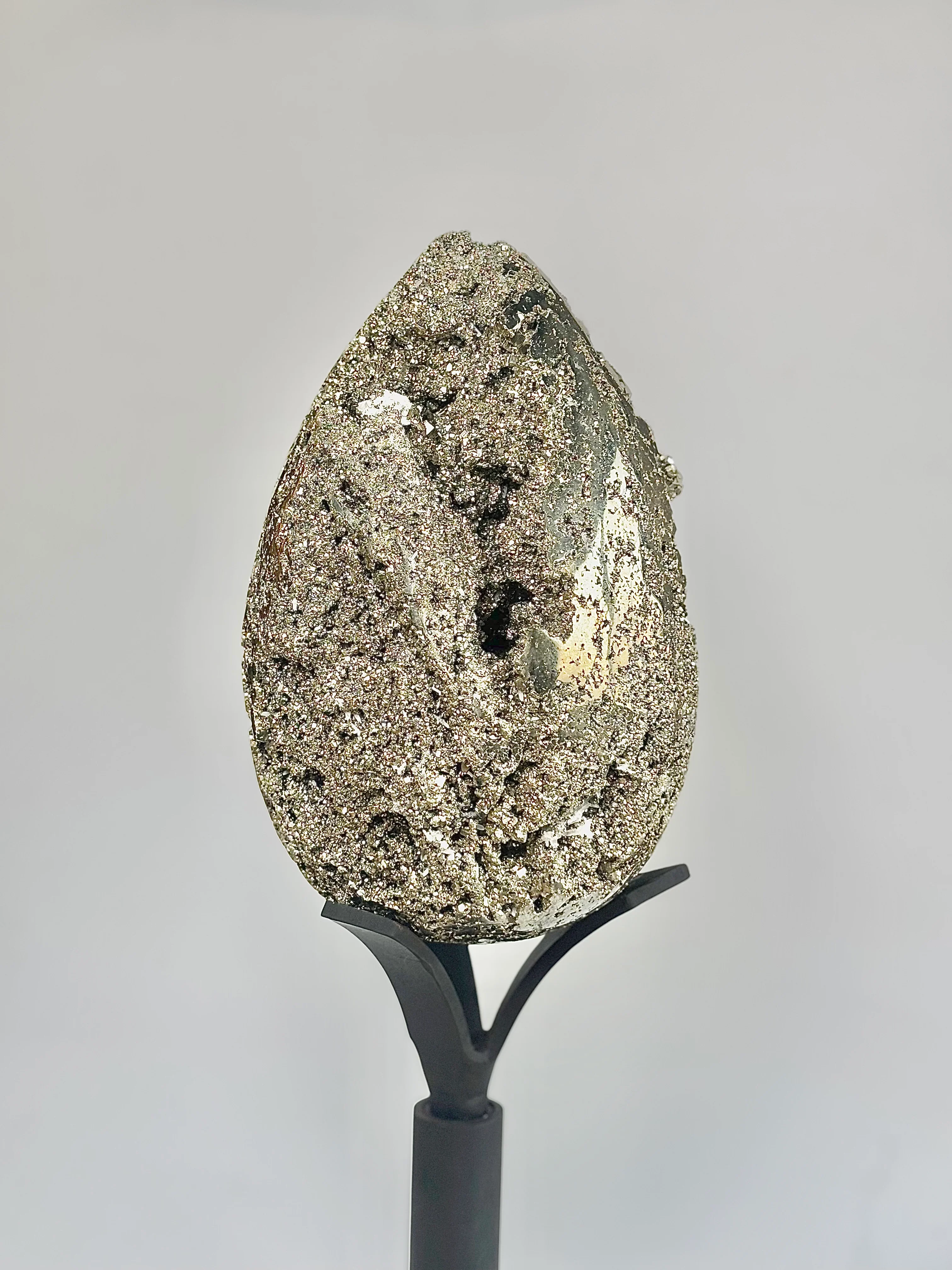 Extra Large Peruvian Pyrite Druzy Egg Carving 8.4 Kg – Abundance & Prosperity - Image 10