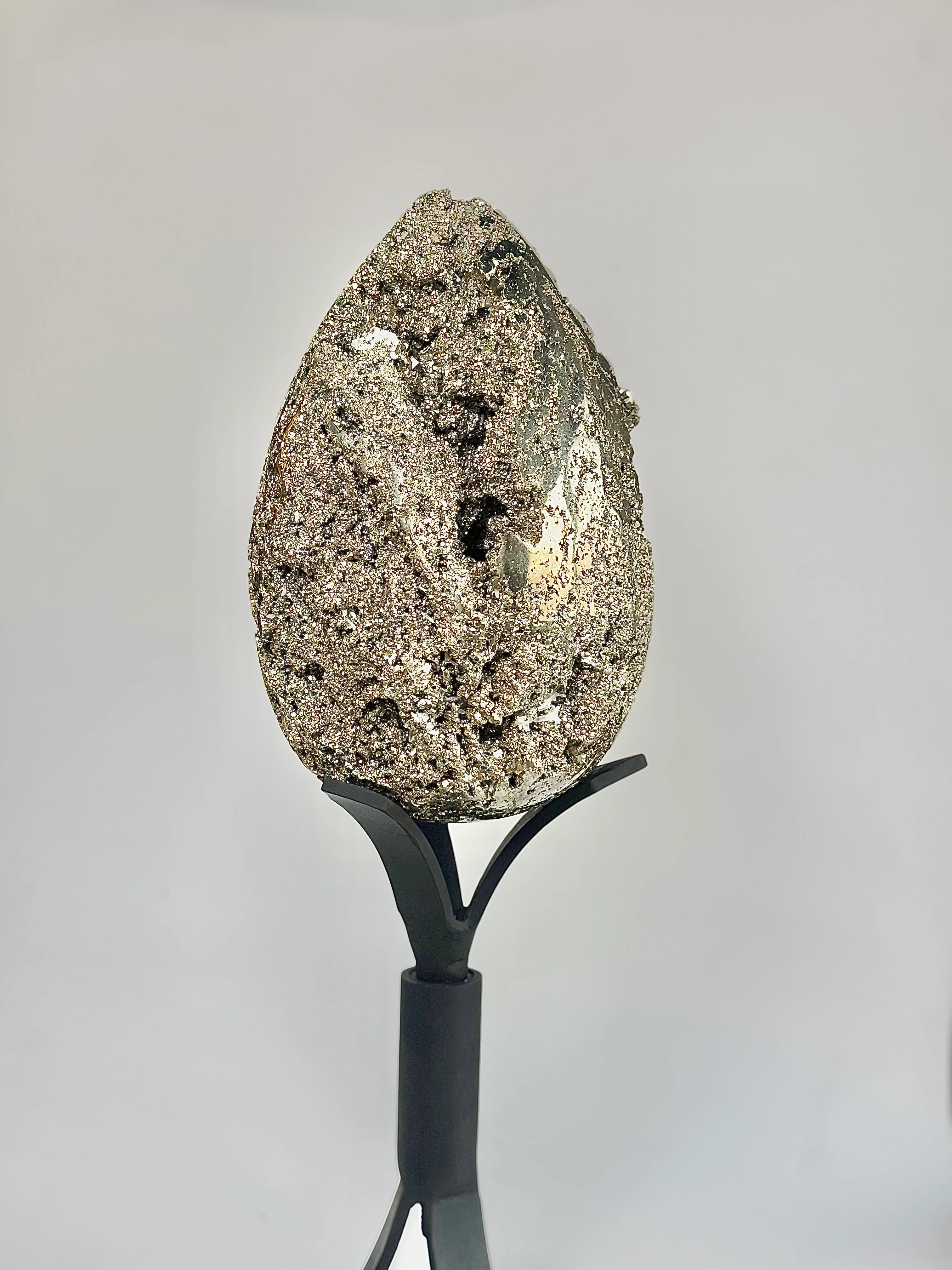 Extra Large Peruvian Pyrite Druzy Egg Carving 8.4 Kg – Abundance & Prosperity - Image 12