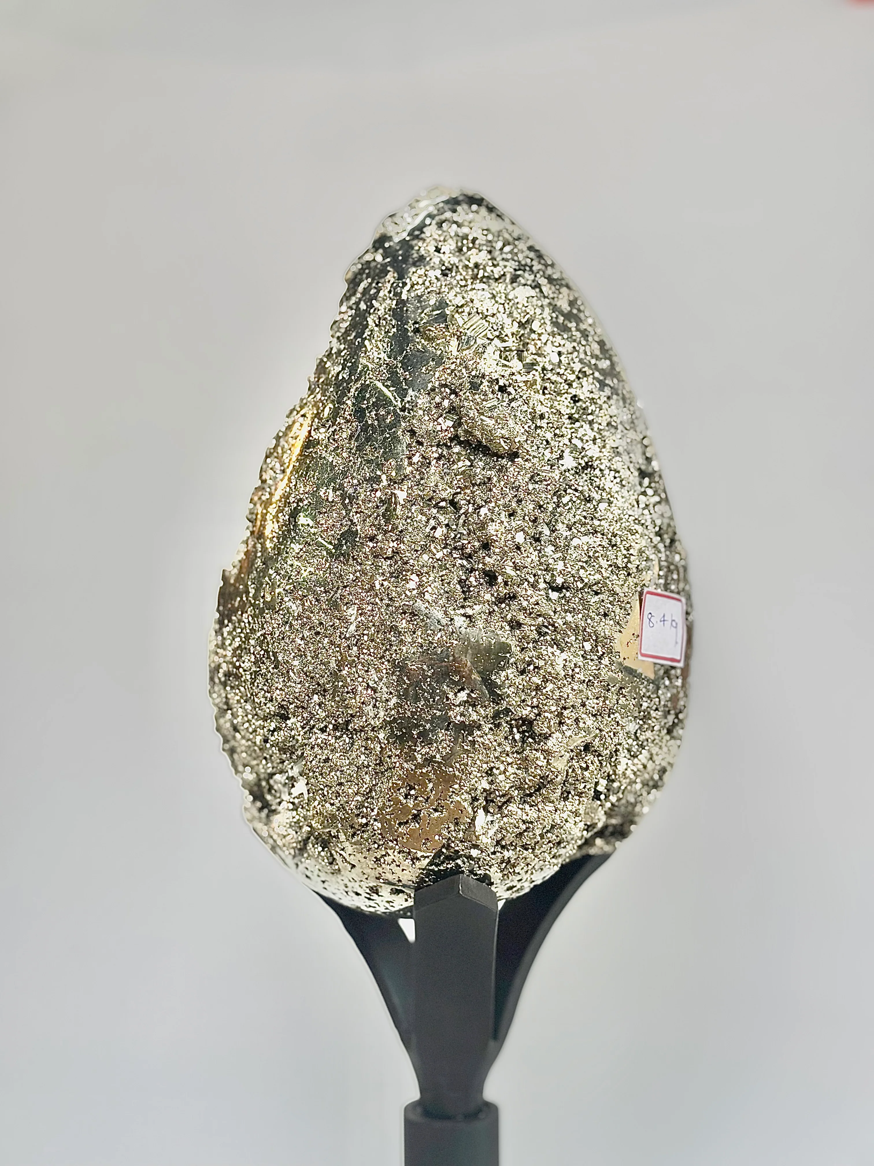 Extra Large Peruvian Pyrite Druzy Egg Carving 8.4 Kg – Abundance & Prosperity - Image 2