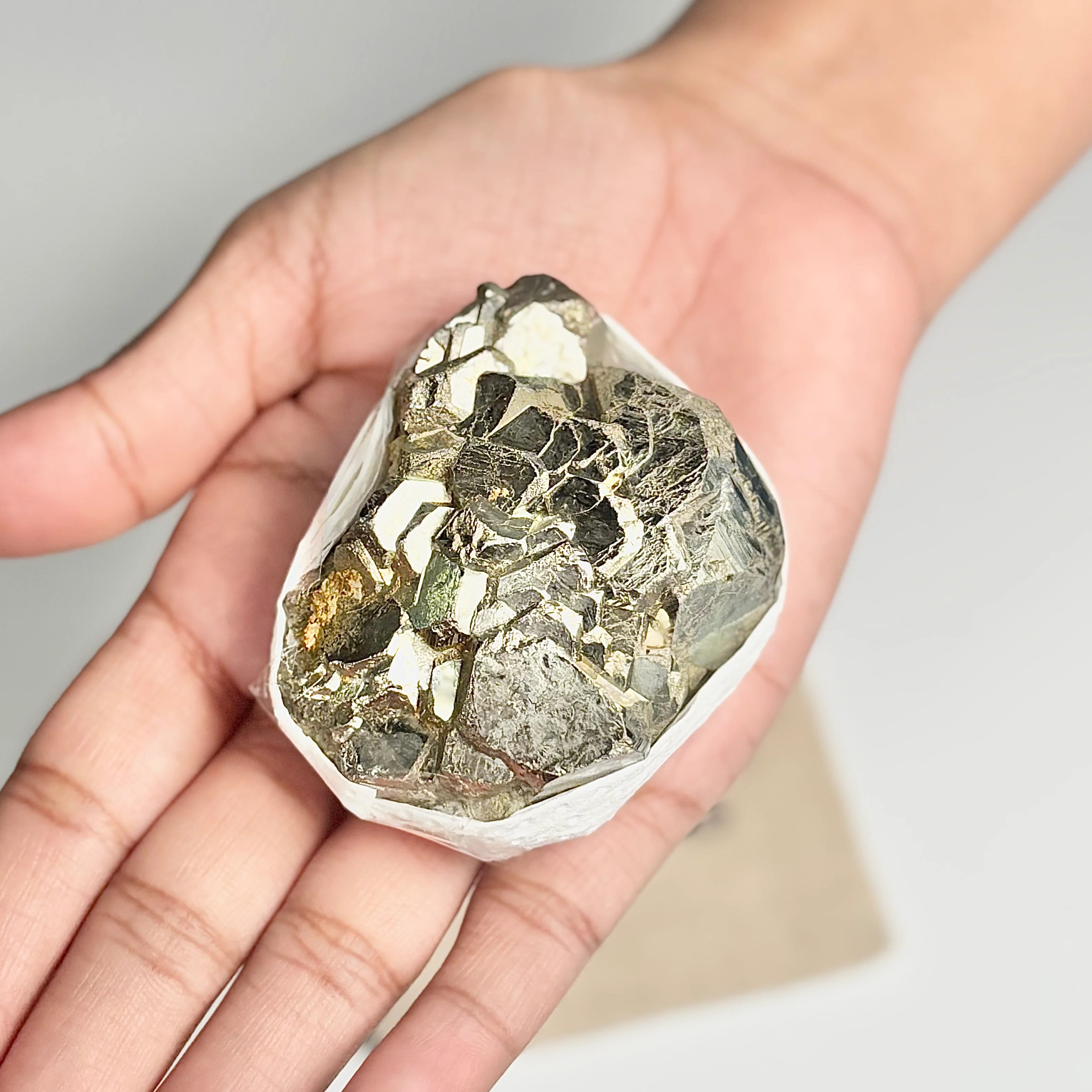 Peruvian Pyrite Cluster – 190g (B) - Golden Brilliance & Striking Presence - Image 4