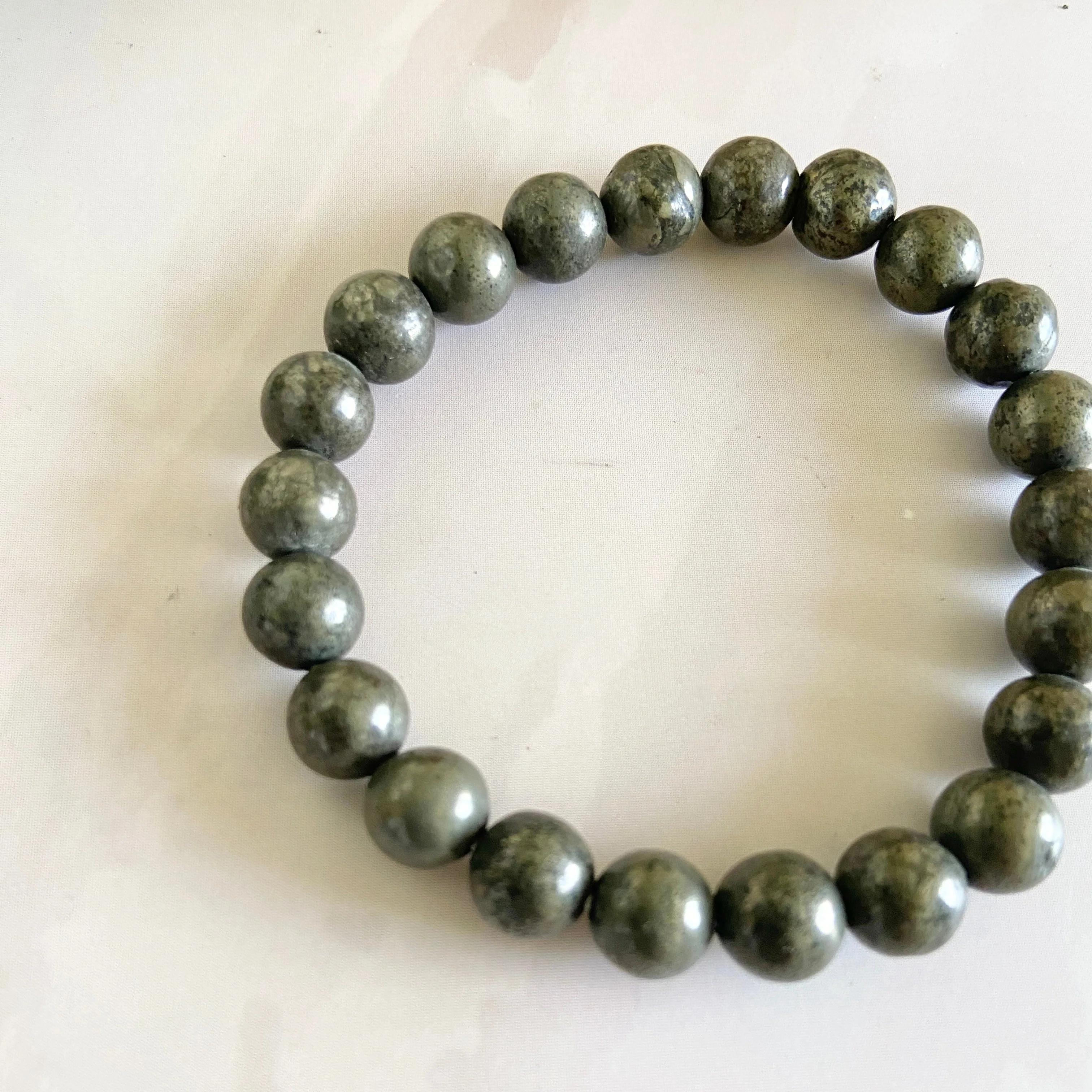 Pyrite Bead Bracelet - 8mm | Prosperity & Abundance | Stone for financial abundance - Image 3