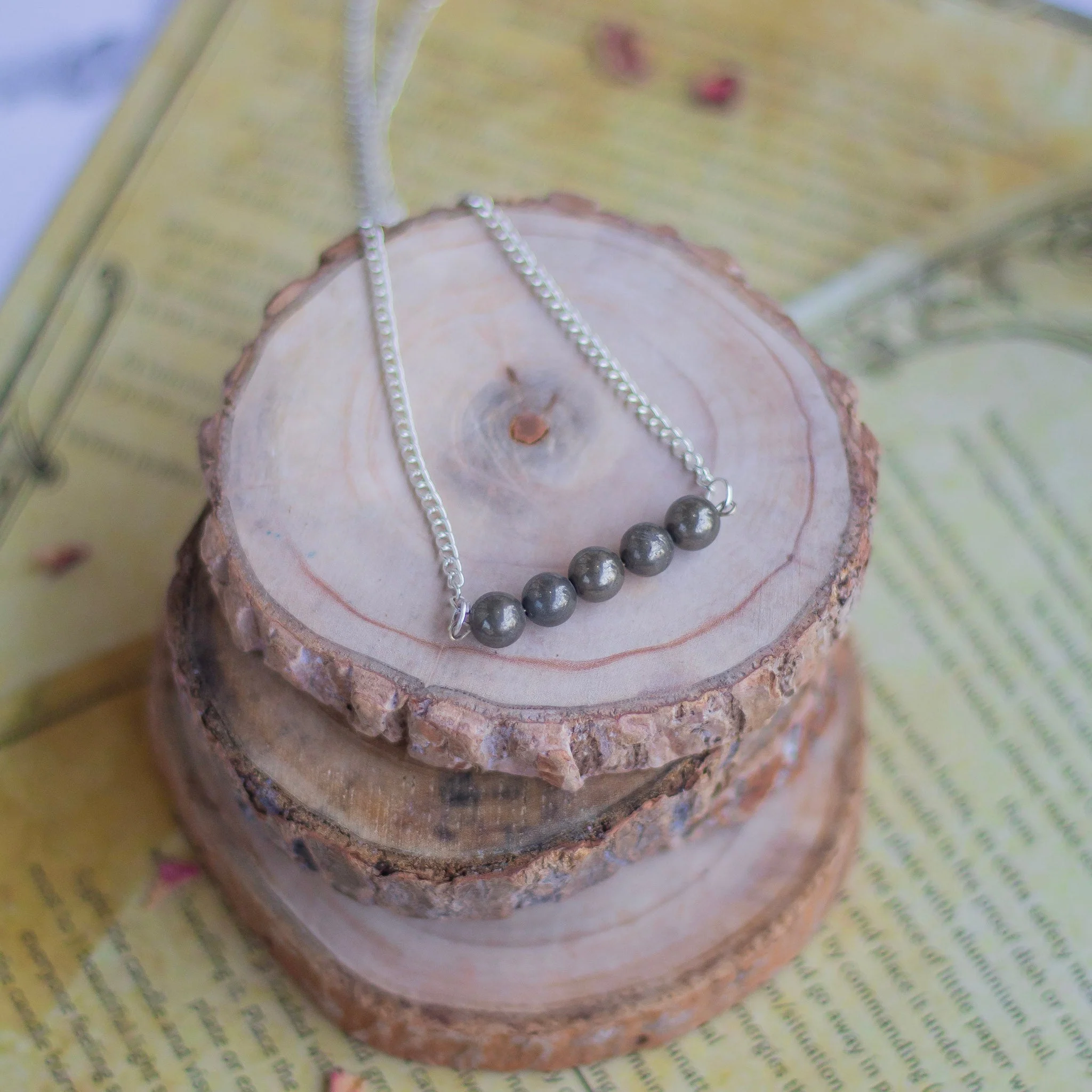 Pyrite Bead Necklace | Stone for financial abundance - Image 3