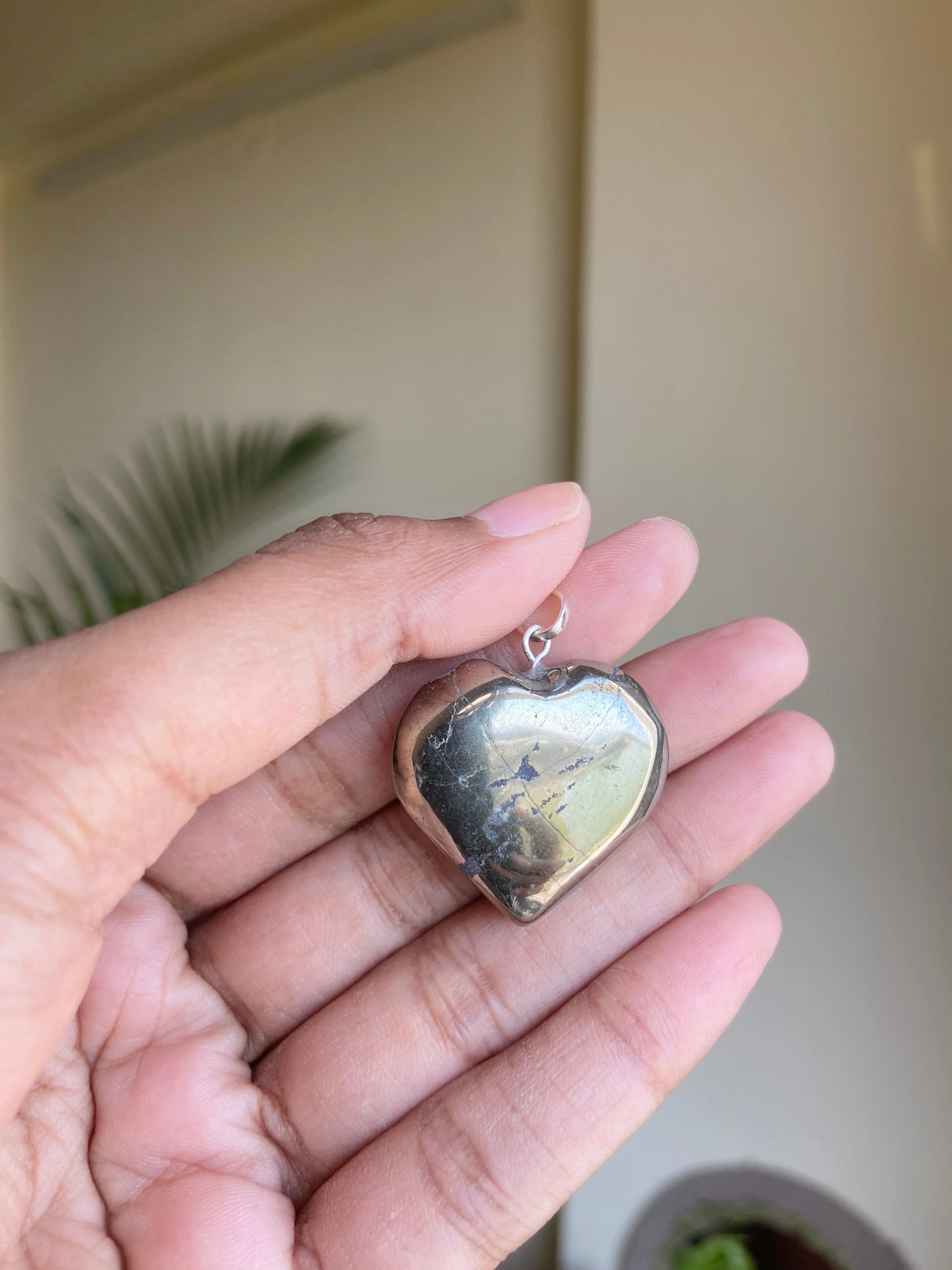 Pyrite mini Heart Pendant | Financial Abundance & Protection - Image 3