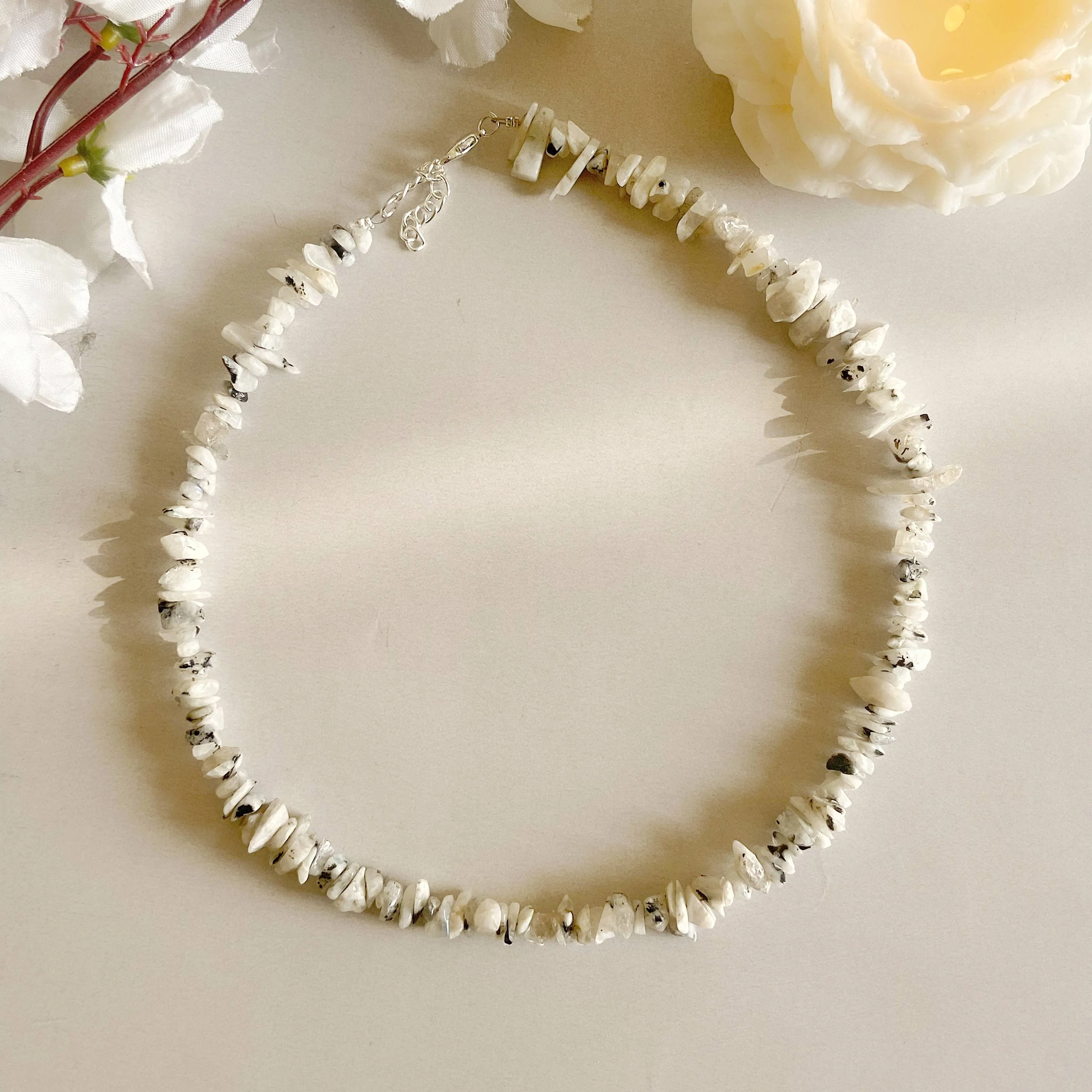 Rainbow Moonstone Chips Necklace | Cultivates Compassion & empathy